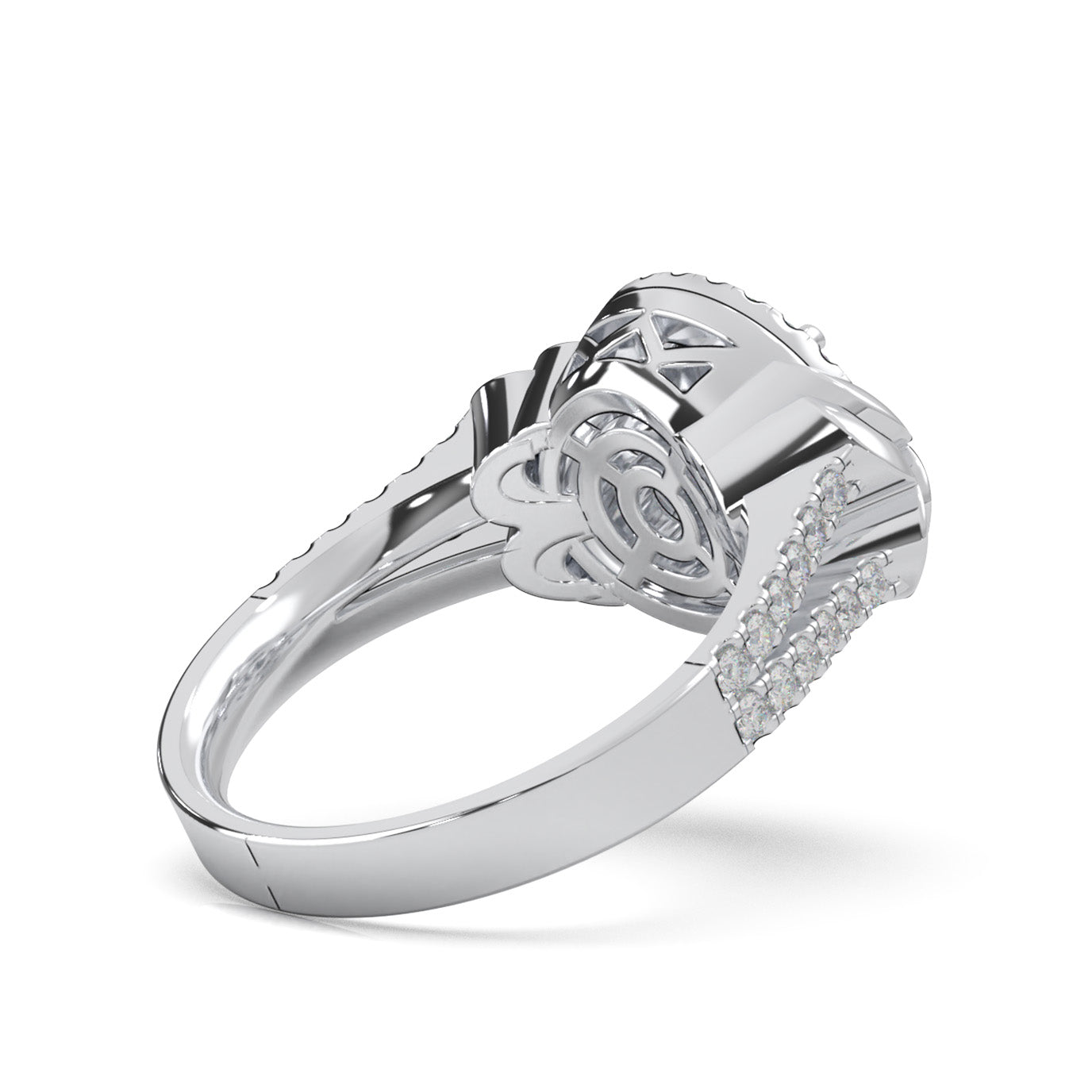 0.90 ct Moissanite Engagement Rings in 10k White Gold