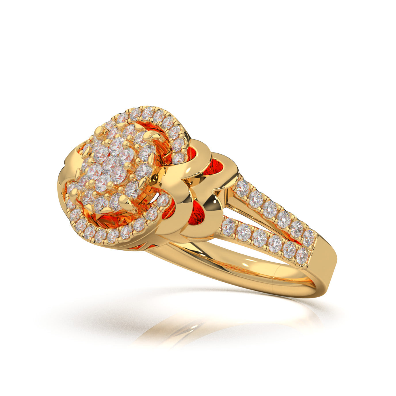 0.90 ct Moissanite Engagement Rings in 10k Yellow Gold