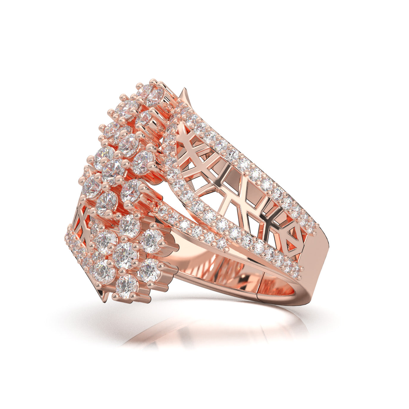 1.50 ct Moissanite Fancy Rings in 14k Rose Gold