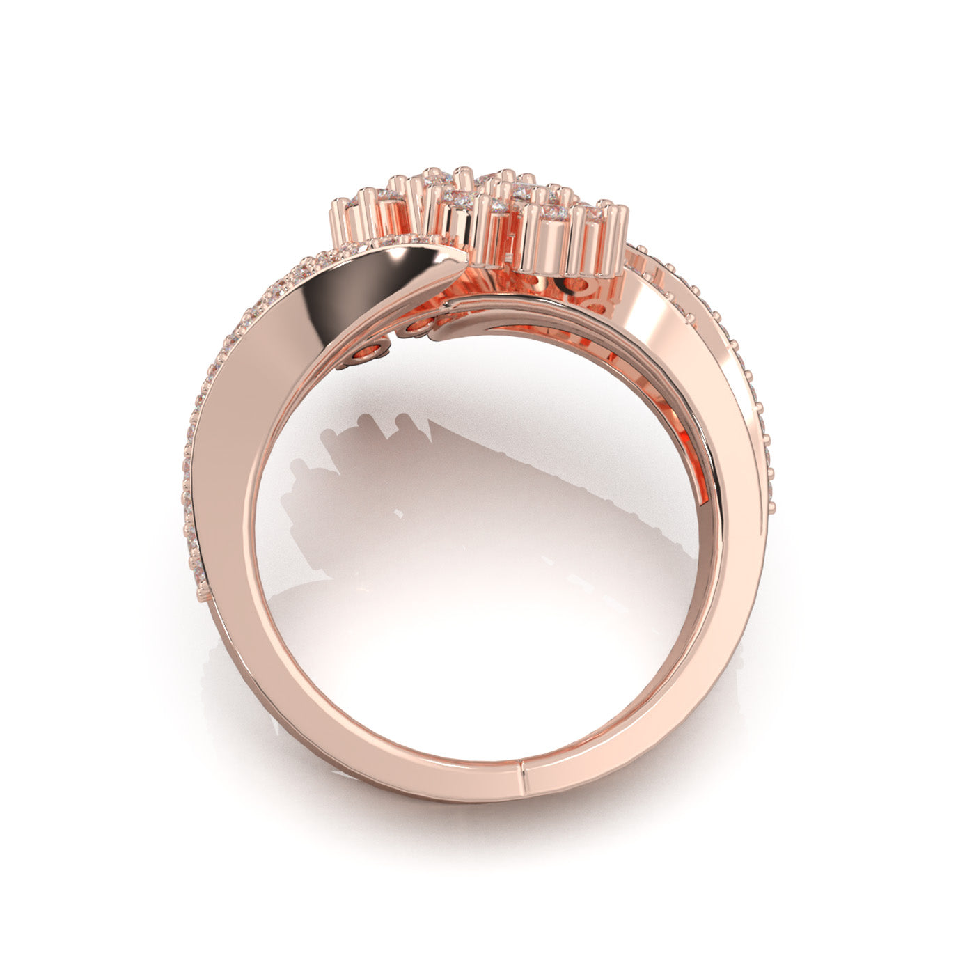 1.50 ct Natural Diamond Fancy Rings in 14k Rose Gold