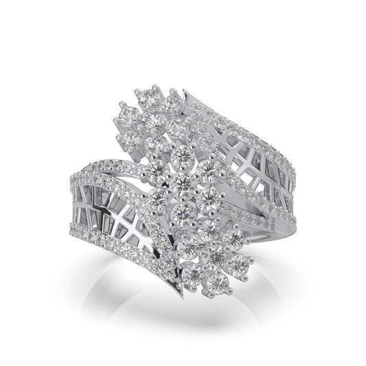 1.50 ct Natural Diamond Fancy Rings in 14k White Gold