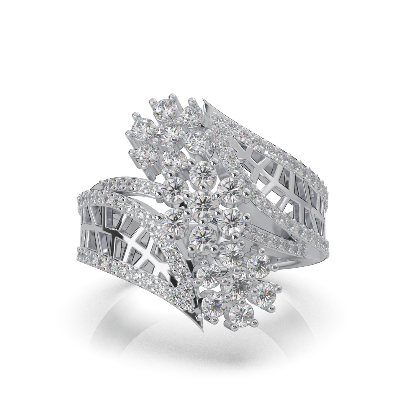 1.50 ct Moissanite Fancy Rings in 10k White Gold