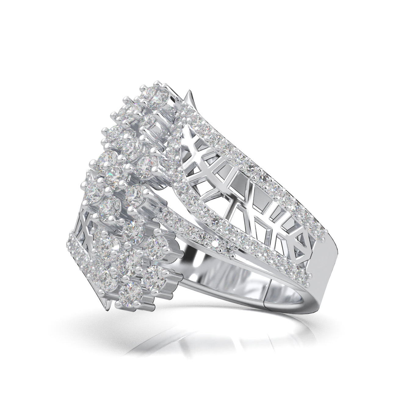 1.50 ct Moissanite Fancy Rings in 10k White Gold