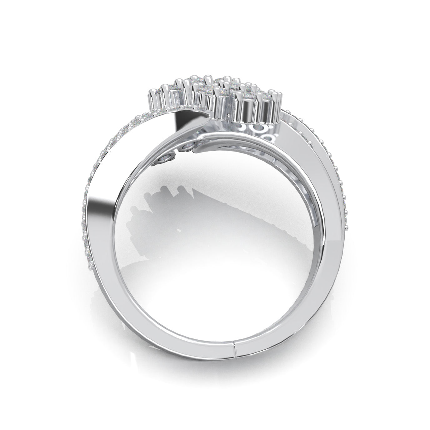 1.50 ct Moissanite Fancy Rings in 14k White Gold