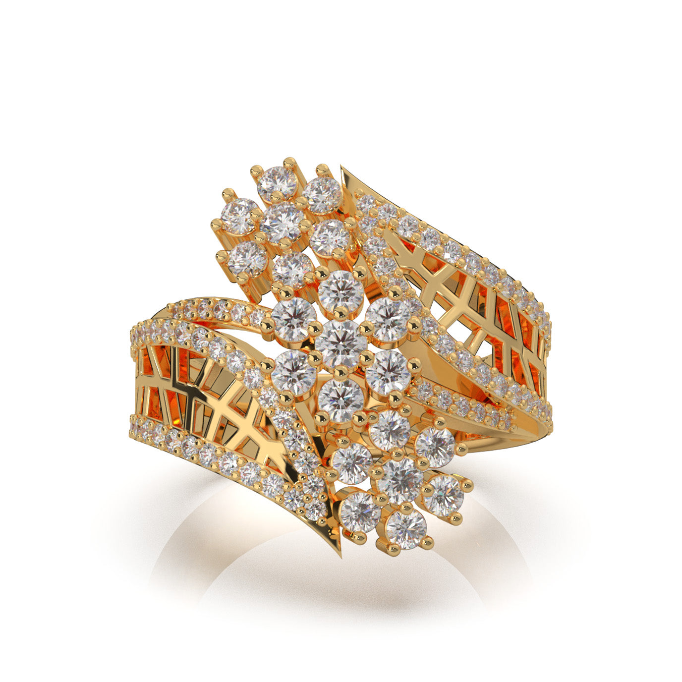 1.50 ct Natural Diamond Fancy Rings in 10k Yellow Gold