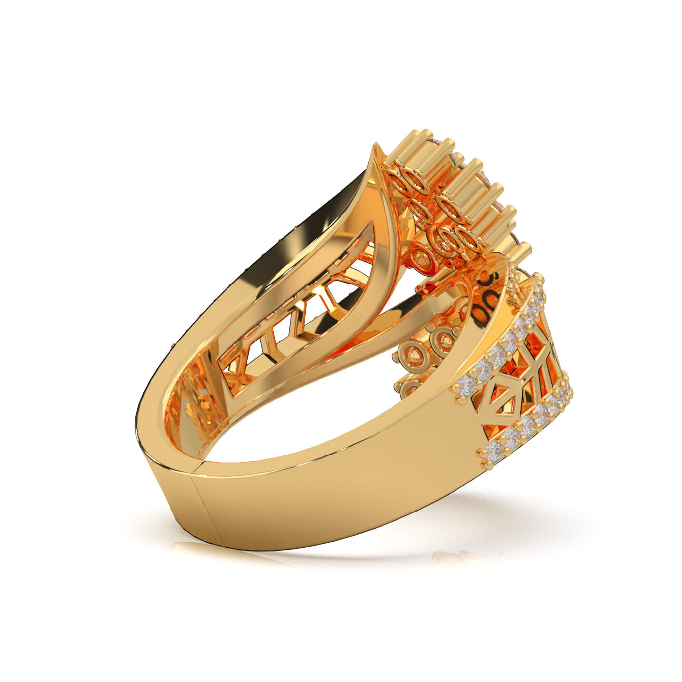 1.50 ct Moissanite Fancy Rings in 10k Yellow Gold