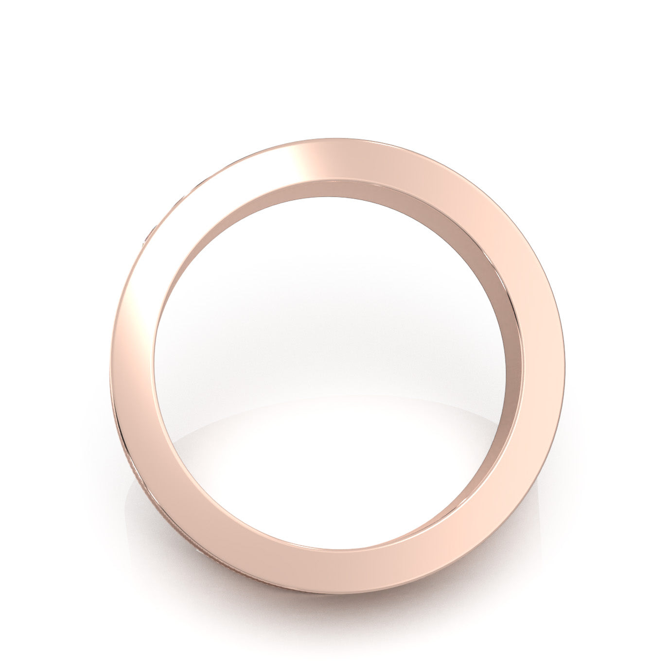 0.60 ct Natural Diamond Round Cut 9 Stone Mens Channel Wedding Band in 10k Rose Gold