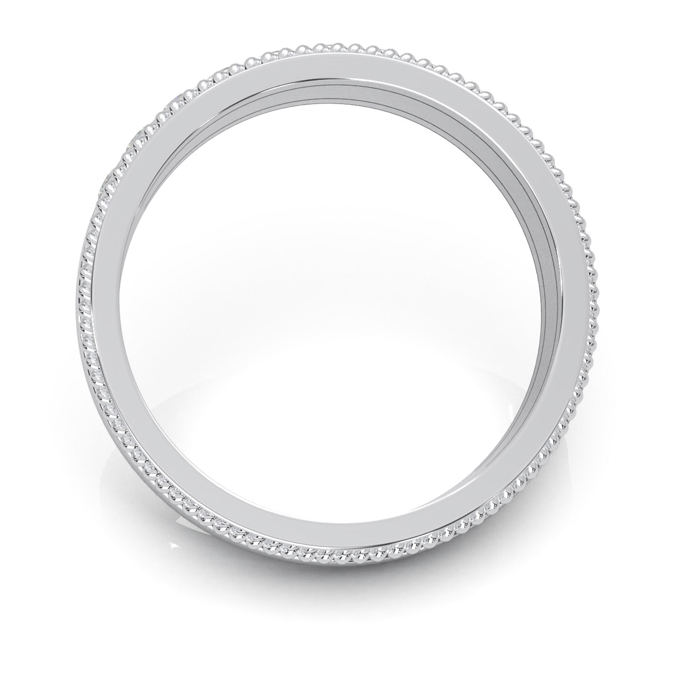 0.60 ct Natural Diamond Round Cut Channel Set Rope Accent Wedding Band in 10k White Gold