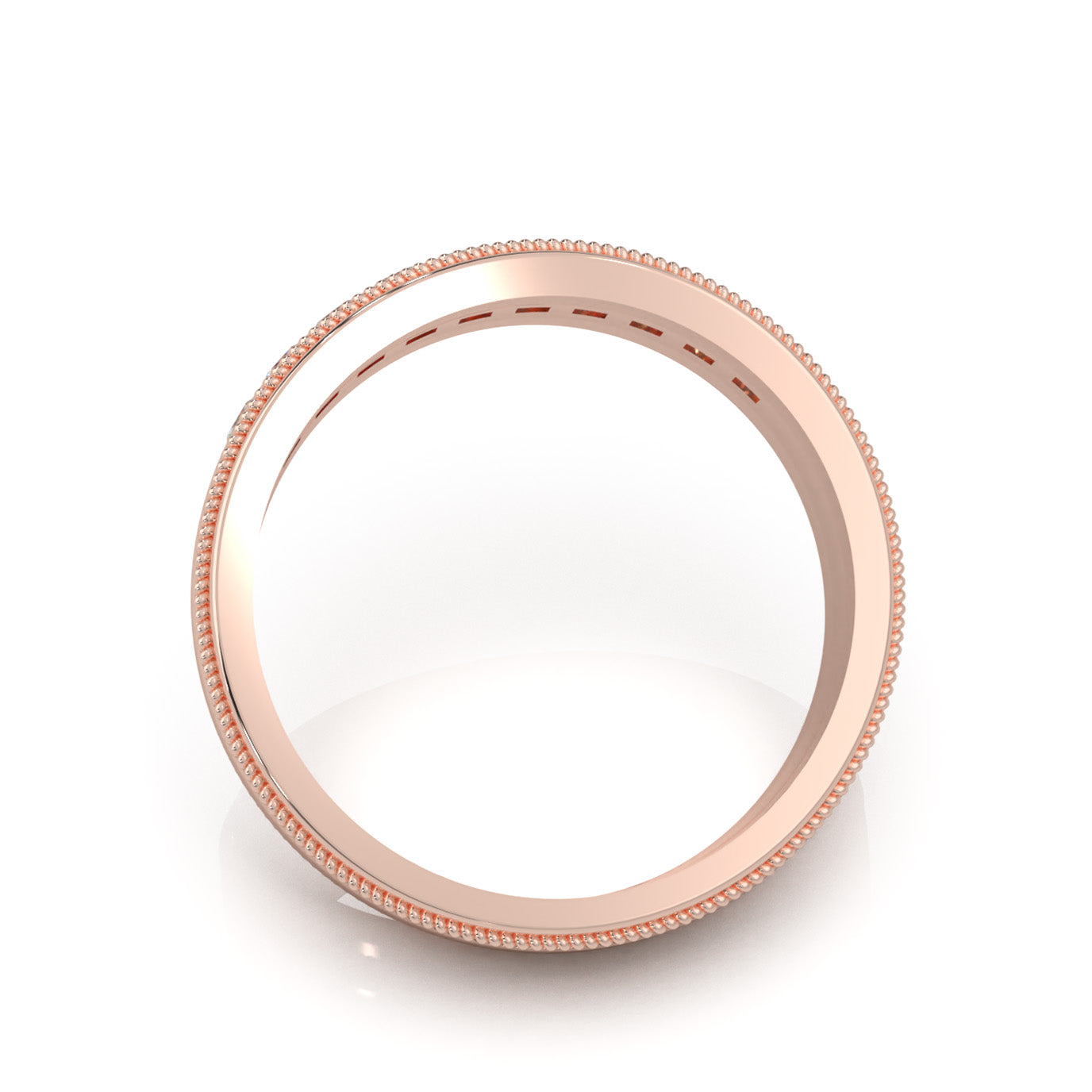 0.75 ct Natural Diamond Princess Cut Raised Center Rope Accent Mens Band in 10k Rose Gold