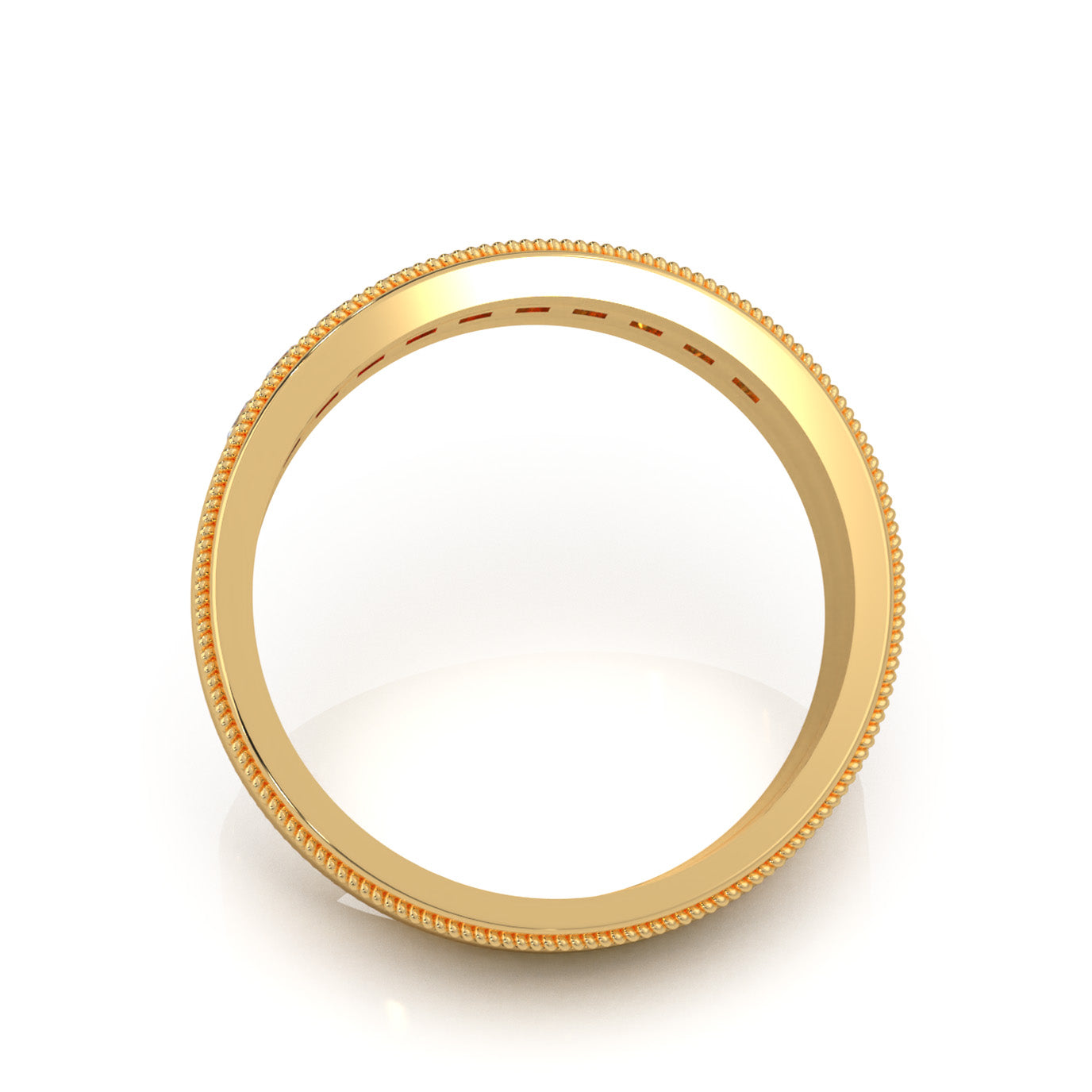 0.75 ct Natural Diamond Princess Cut Raised Center Rope Accent Mens Band in 10k Yellow Gold