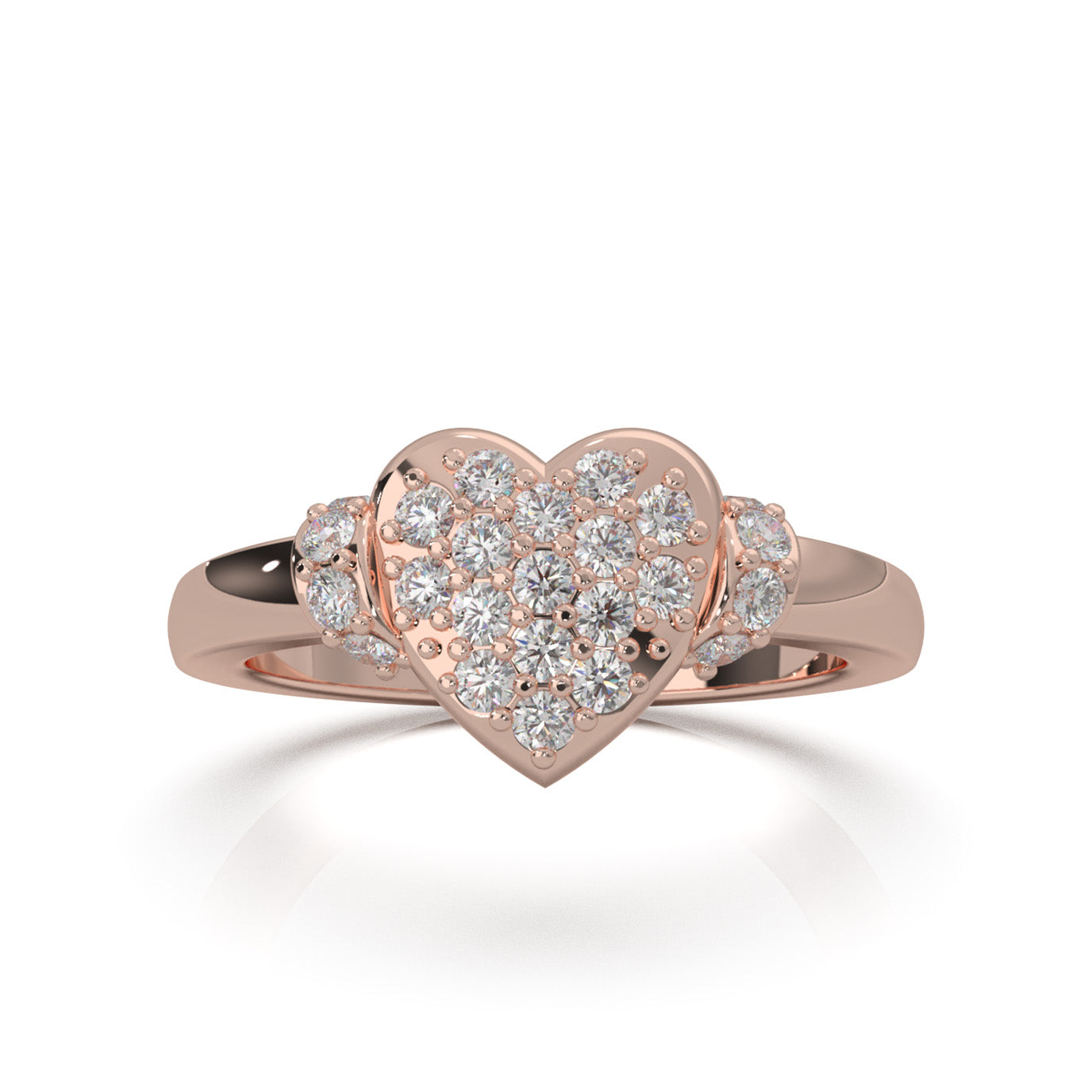 0.50 ct Moissanite Heart Rings in 14k Rose Gold