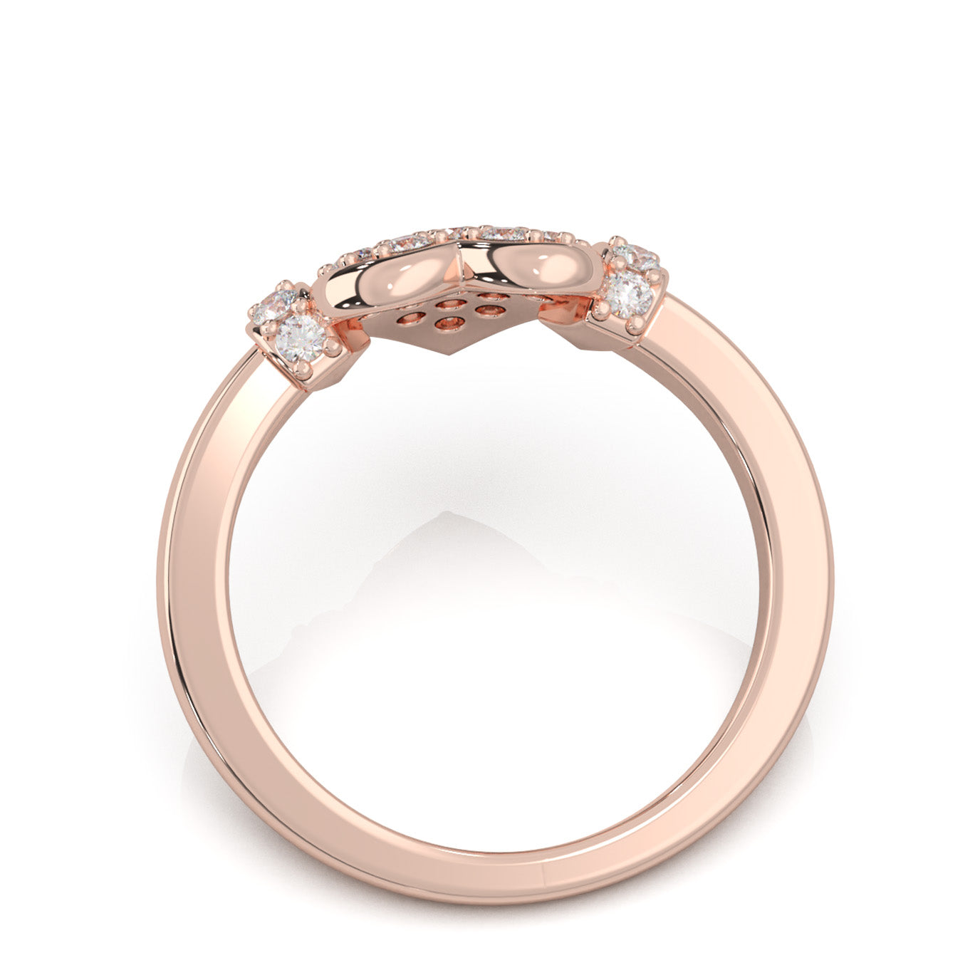 0.50 ct Natural Diamond Heart Rings in 10k Rose Gold