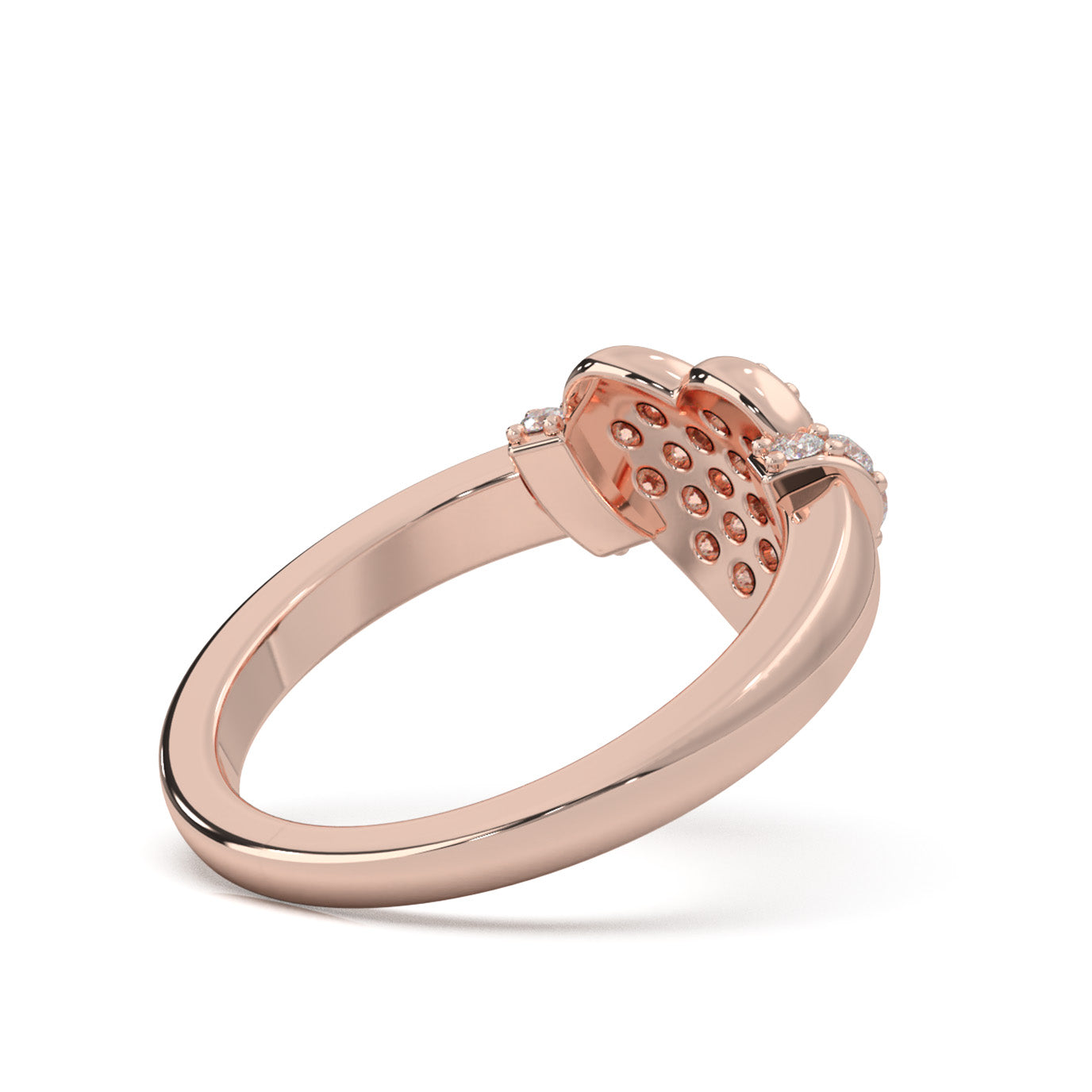 0.50 ct Lab Grown Diamond Heart Rings in 14k Rose Gold