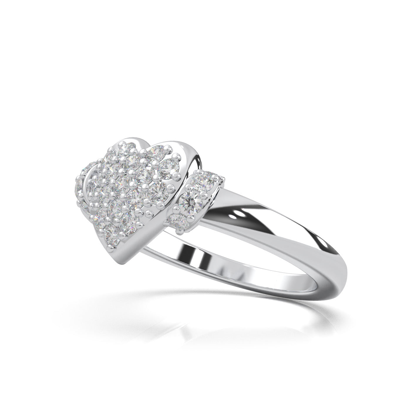 0.50 ct Moissanite Heart Rings in 14k White Gold