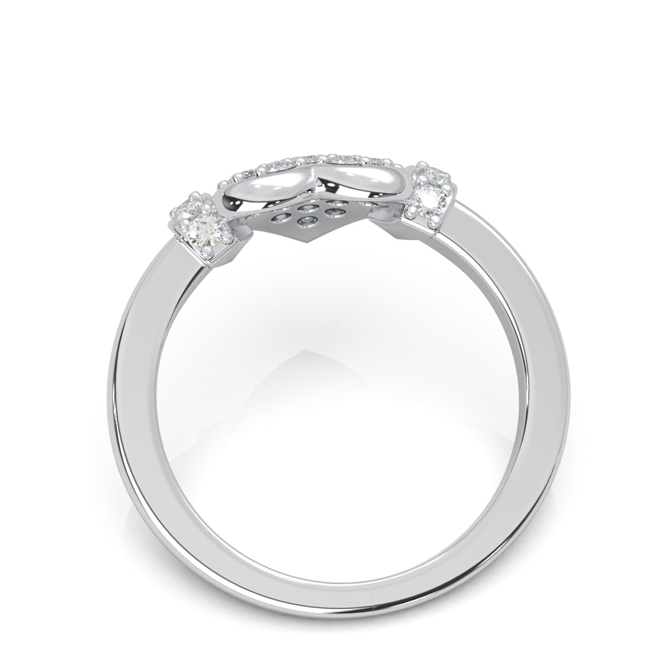 0.50 ct Moissanite Heart Rings in 14k White Gold