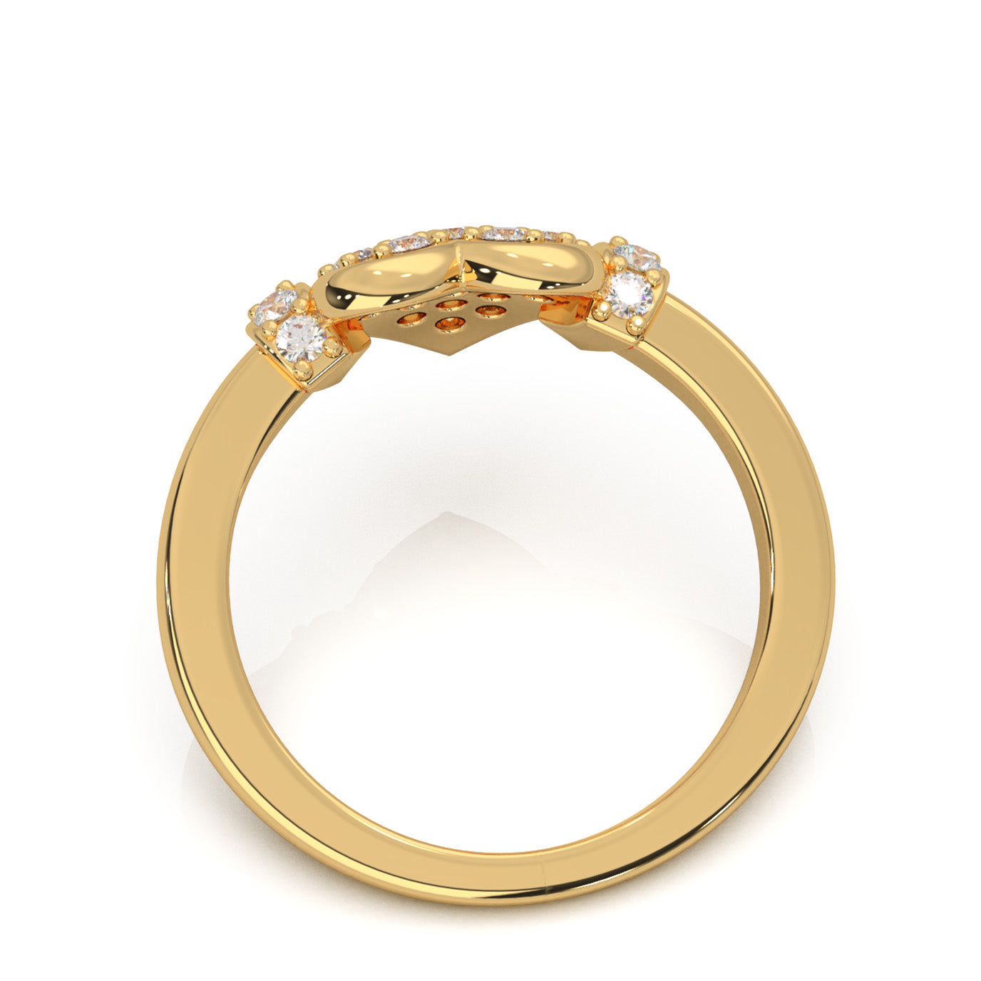0.50 ct Natural Diamond Heart Rings in 10k Yellow Gold