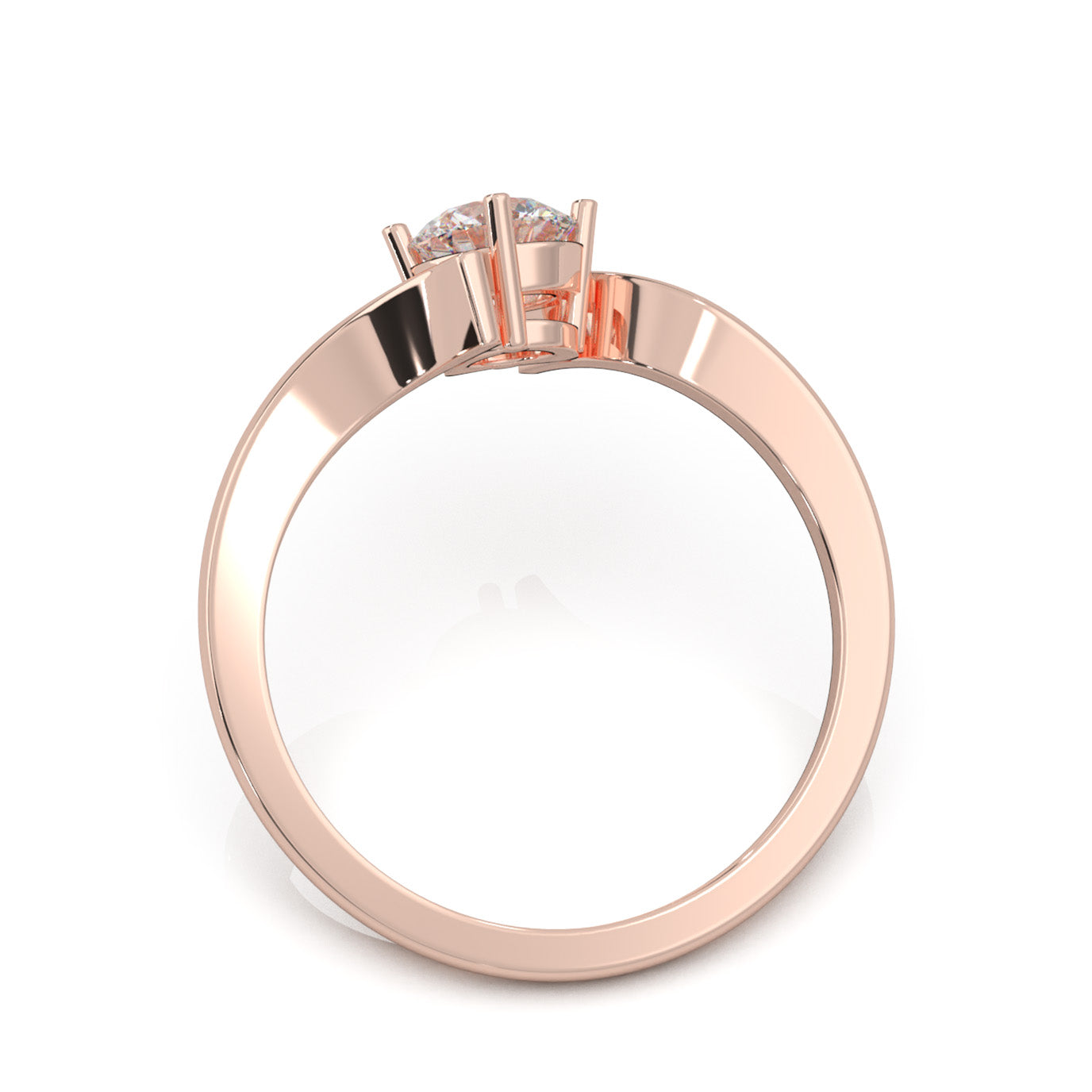 0.50 ct Natural Diamond Solitaire Rings in 10k Rose Gold