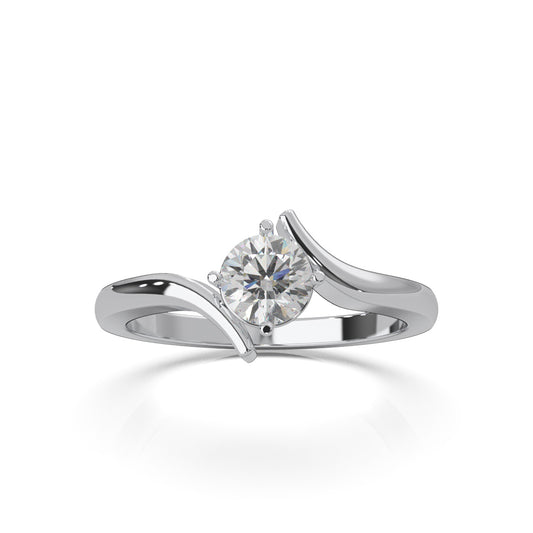 0.50 ct Moissanite Solitaire Rings in 14k White Gold