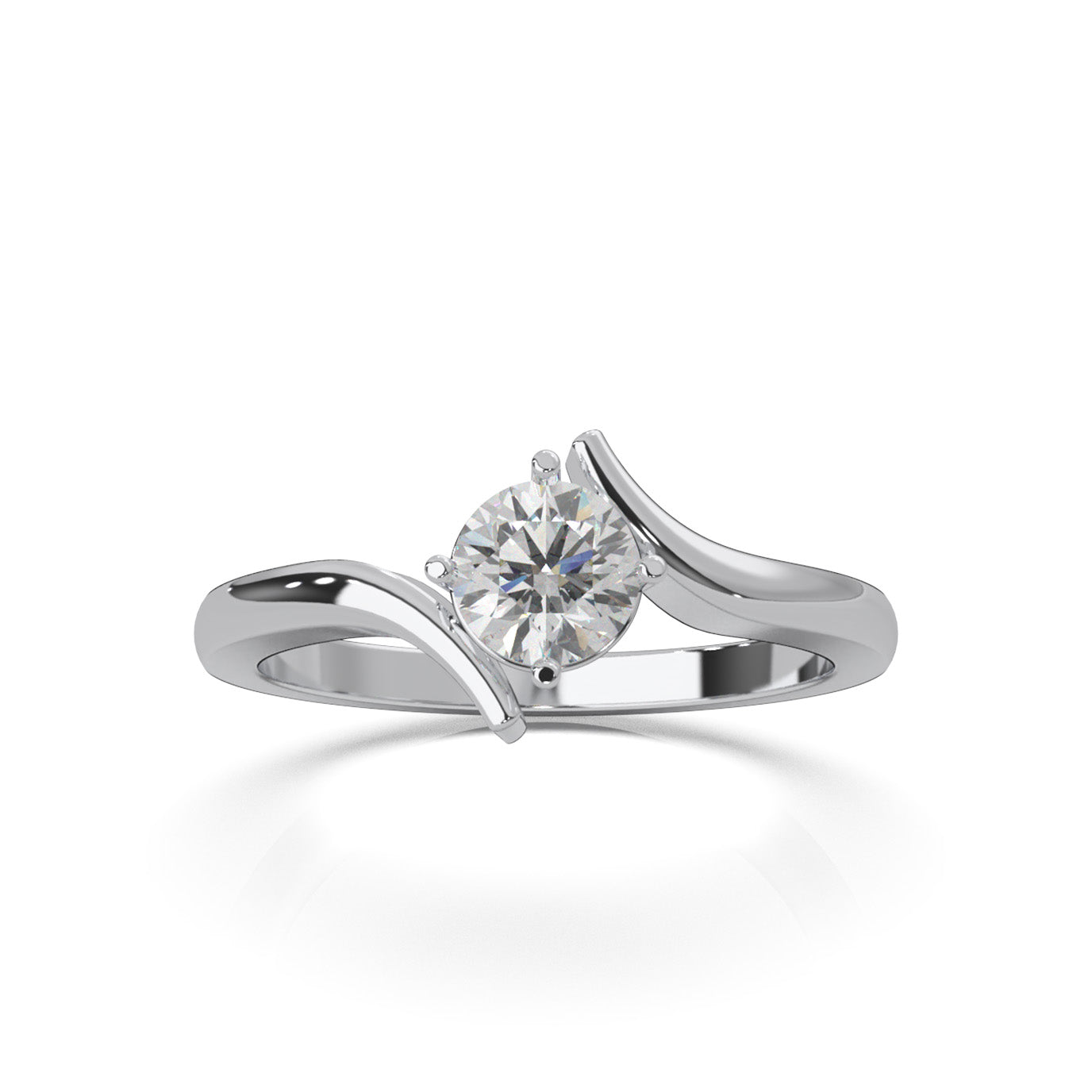 0.50 ct Natural Diamond Solitaire Rings in 10k White Gold