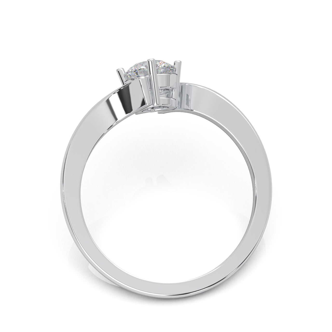 0.50 ct Natural Diamond Solitaire Rings in 14k White Gold