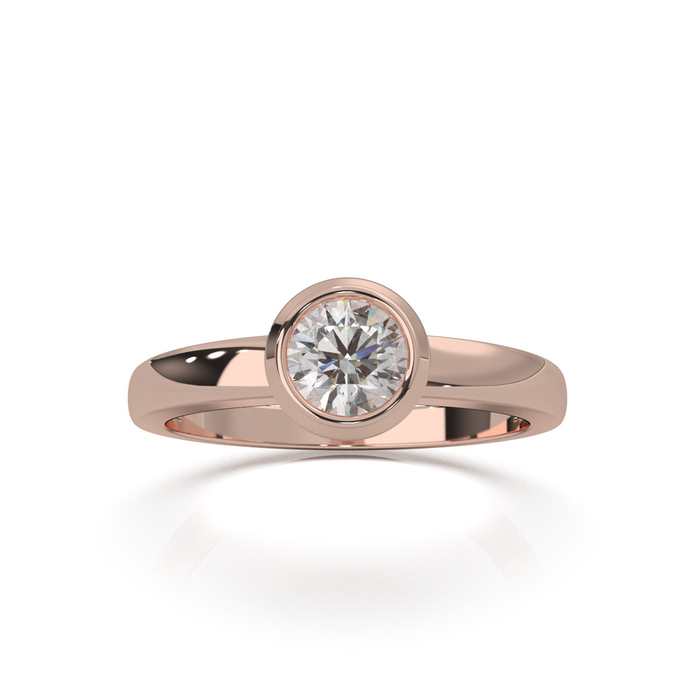 0.50 ct Moissanite Solitaire Rings in 14k Rose Gold