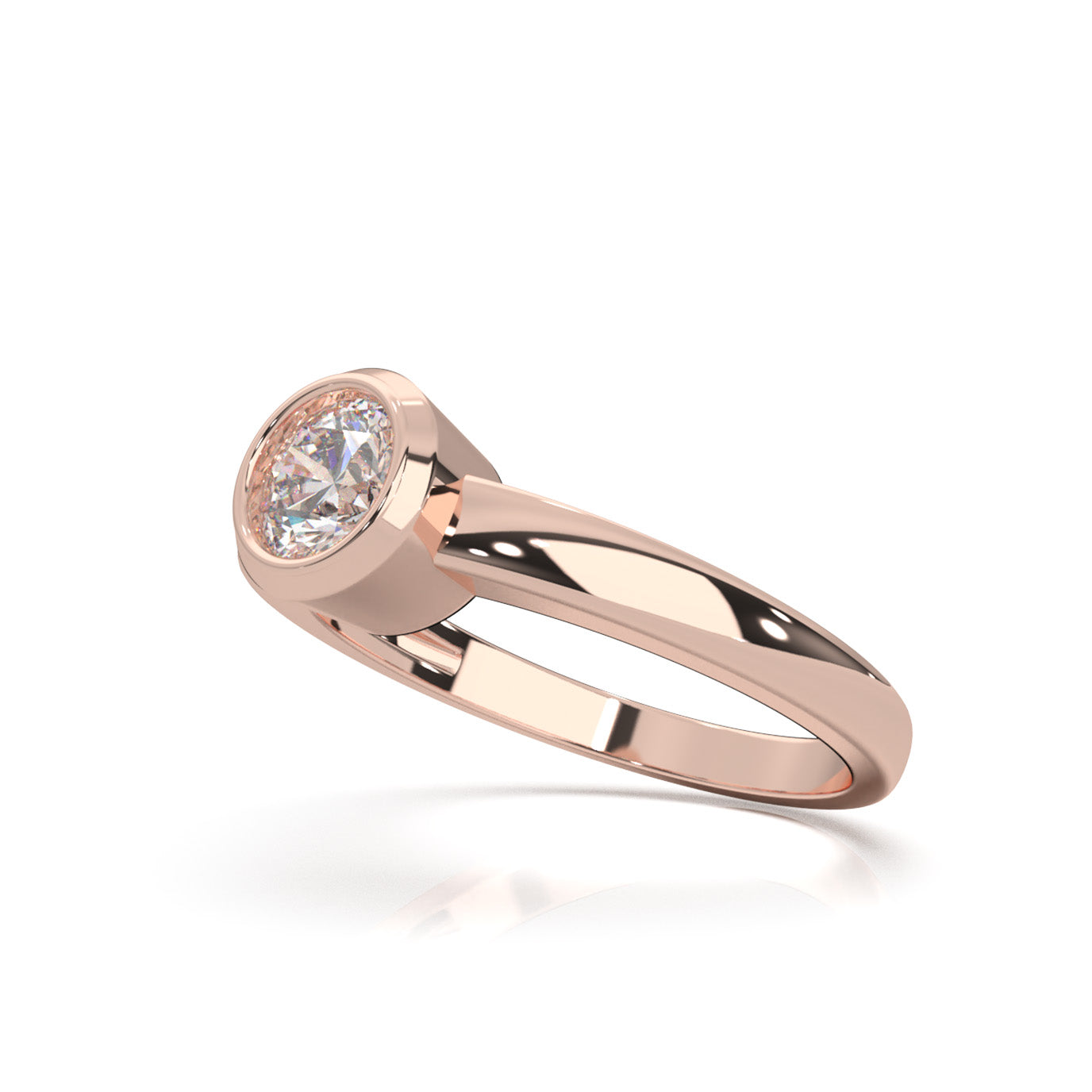 0.50 ct Natural Diamond Solitaire Rings in 10k Rose Gold