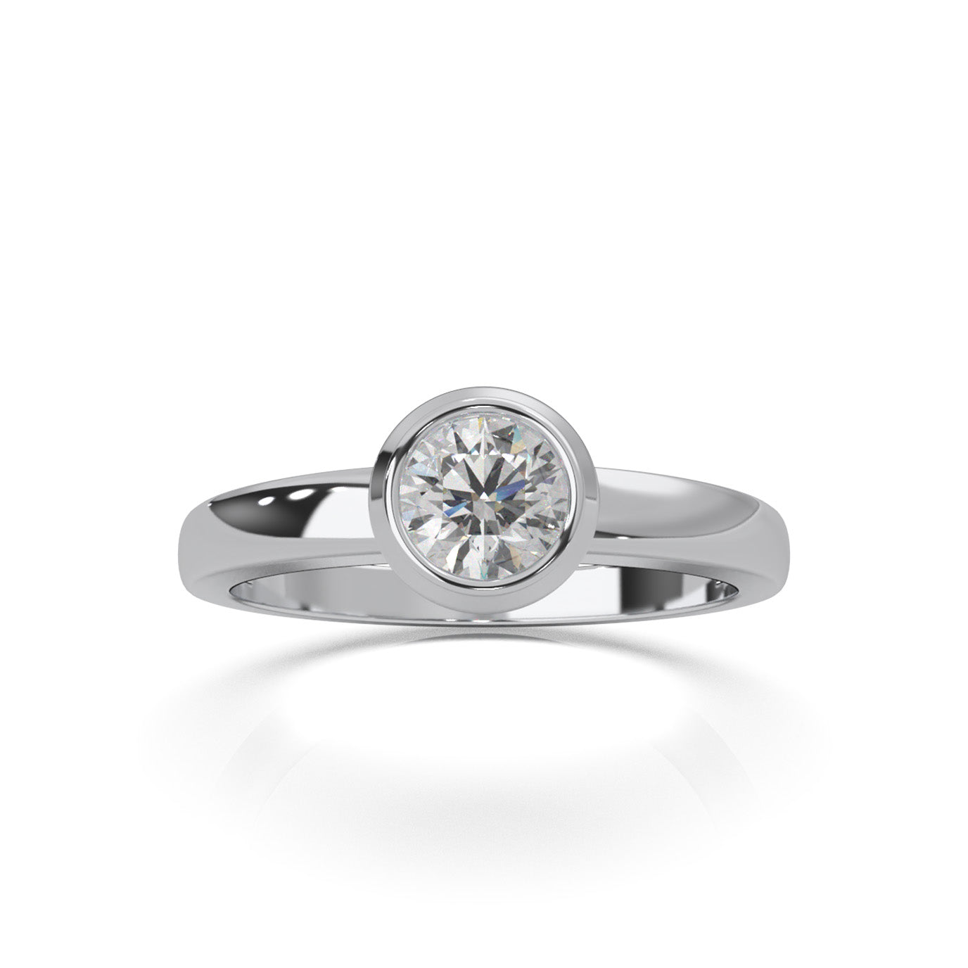 0.50 ct Natural Diamond Solitaire Rings in 14k White Gold