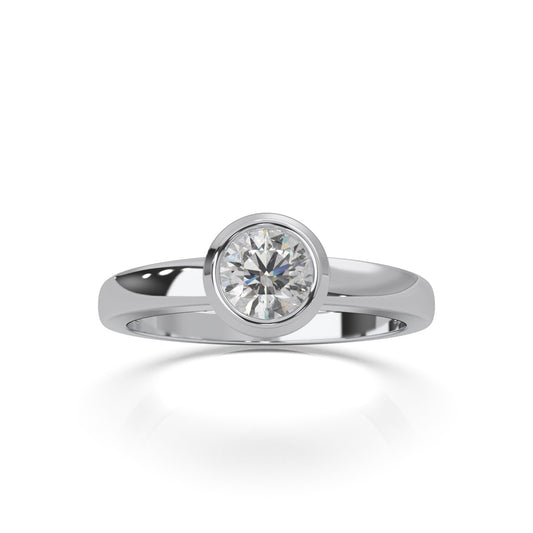 0.50 ct Moissanite Solitaire Rings in 14k White Gold