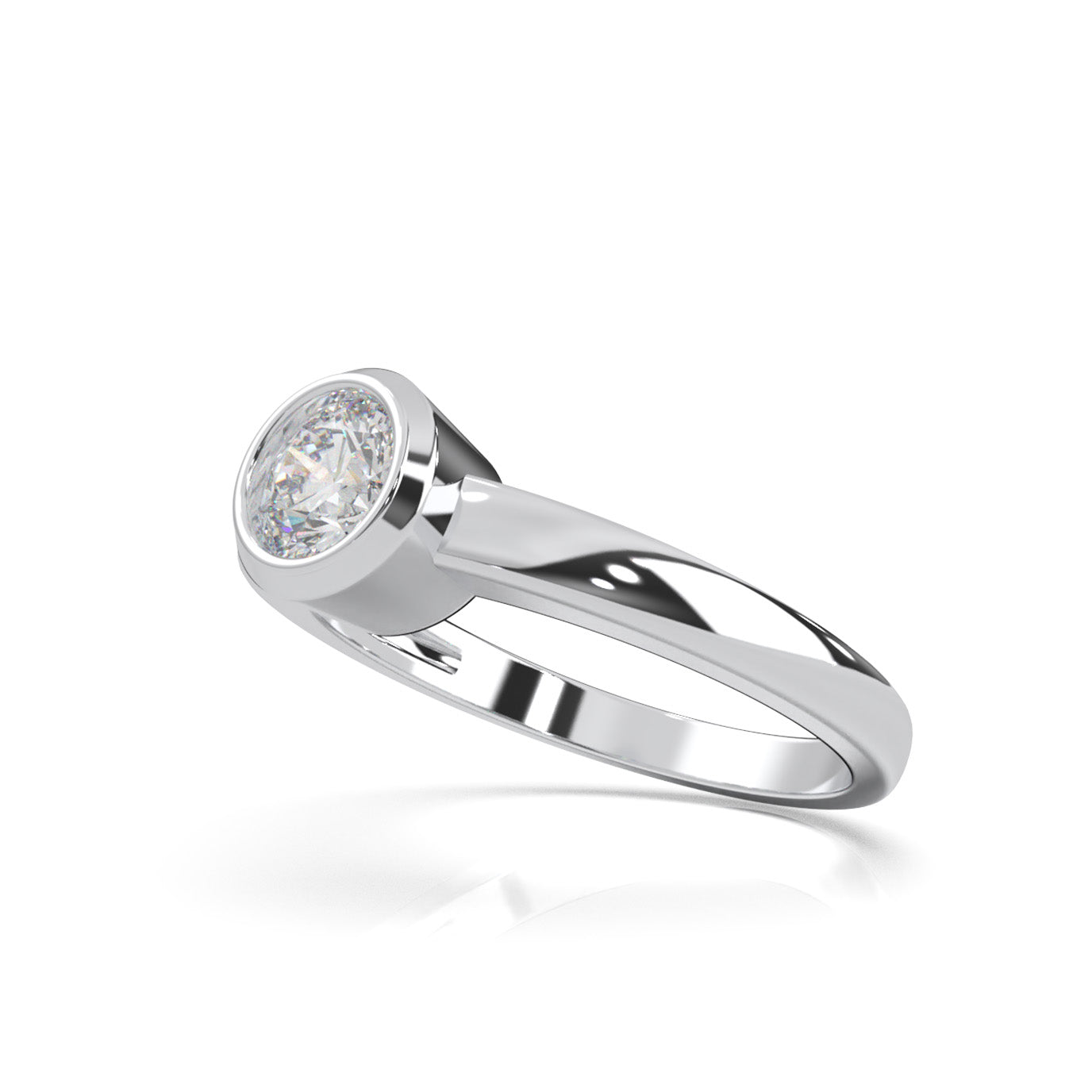 0.50 ct Natural Diamond Solitaire Rings in 10k White Gold