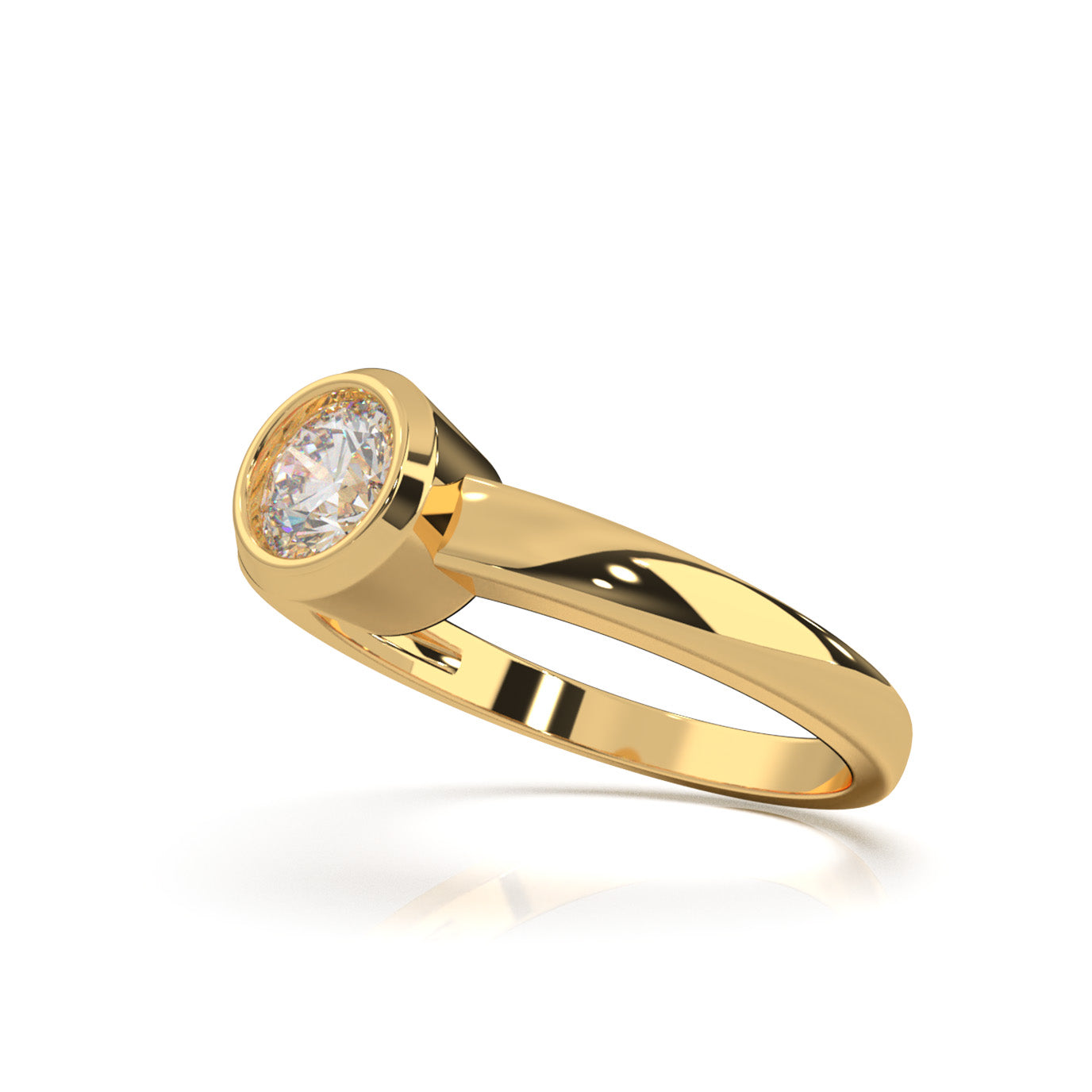 0.50 ct Natural Diamond Solitaire Rings in 14k Yellow Gold