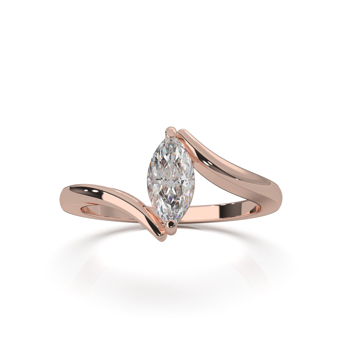 0.50 ct Natural Diamond Solitaire Rings in 14k Rose Gold