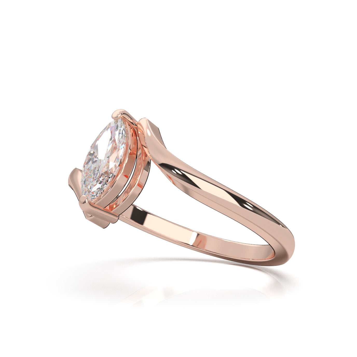 0.50 ct Moissanite Solitaire Rings in 14k Rose Gold