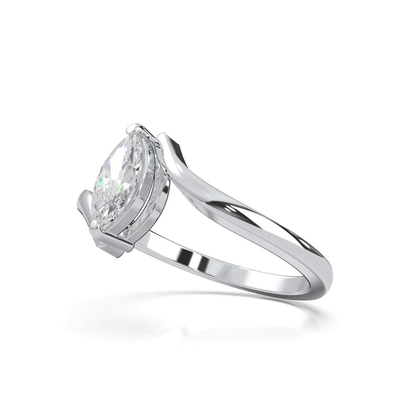 0.50 ct Natural Diamond Solitaire Rings in 14k White Gold