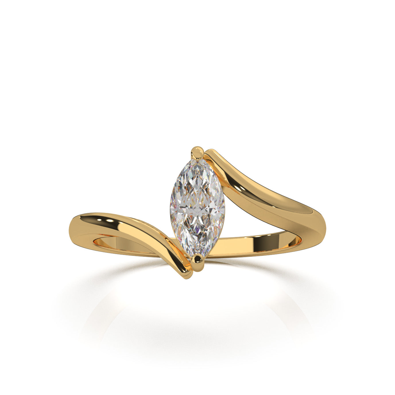 0.50 ct Moissanite Solitaire Rings in 10k Yellow Gold