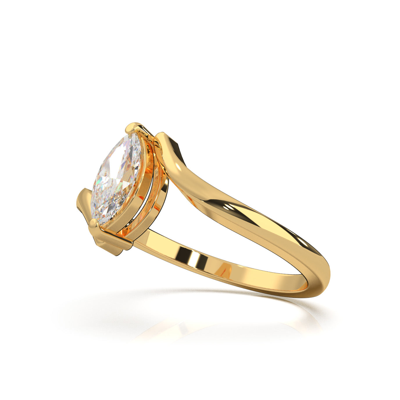 0.50 ct Natural Diamond Solitaire Rings in 10k Yellow Gold
