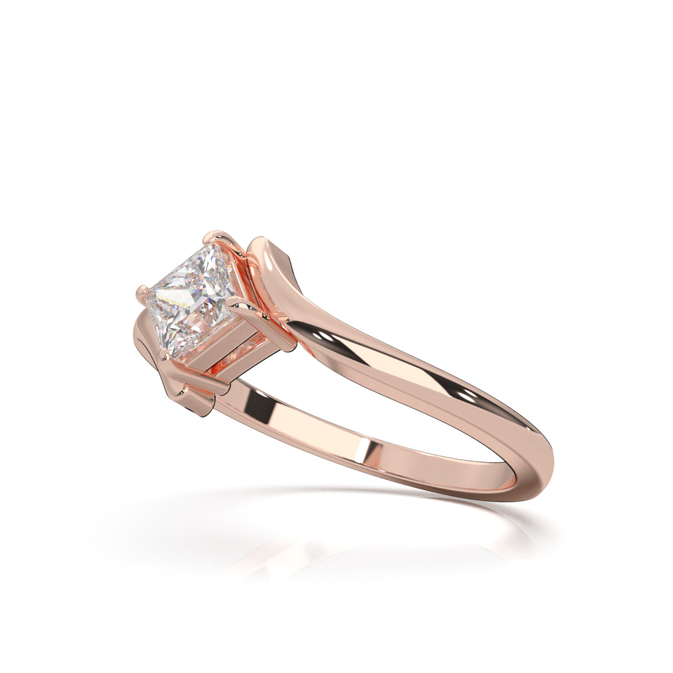 0.50 ct Natural Diamond Solitaire Rings in 10k Rose Gold