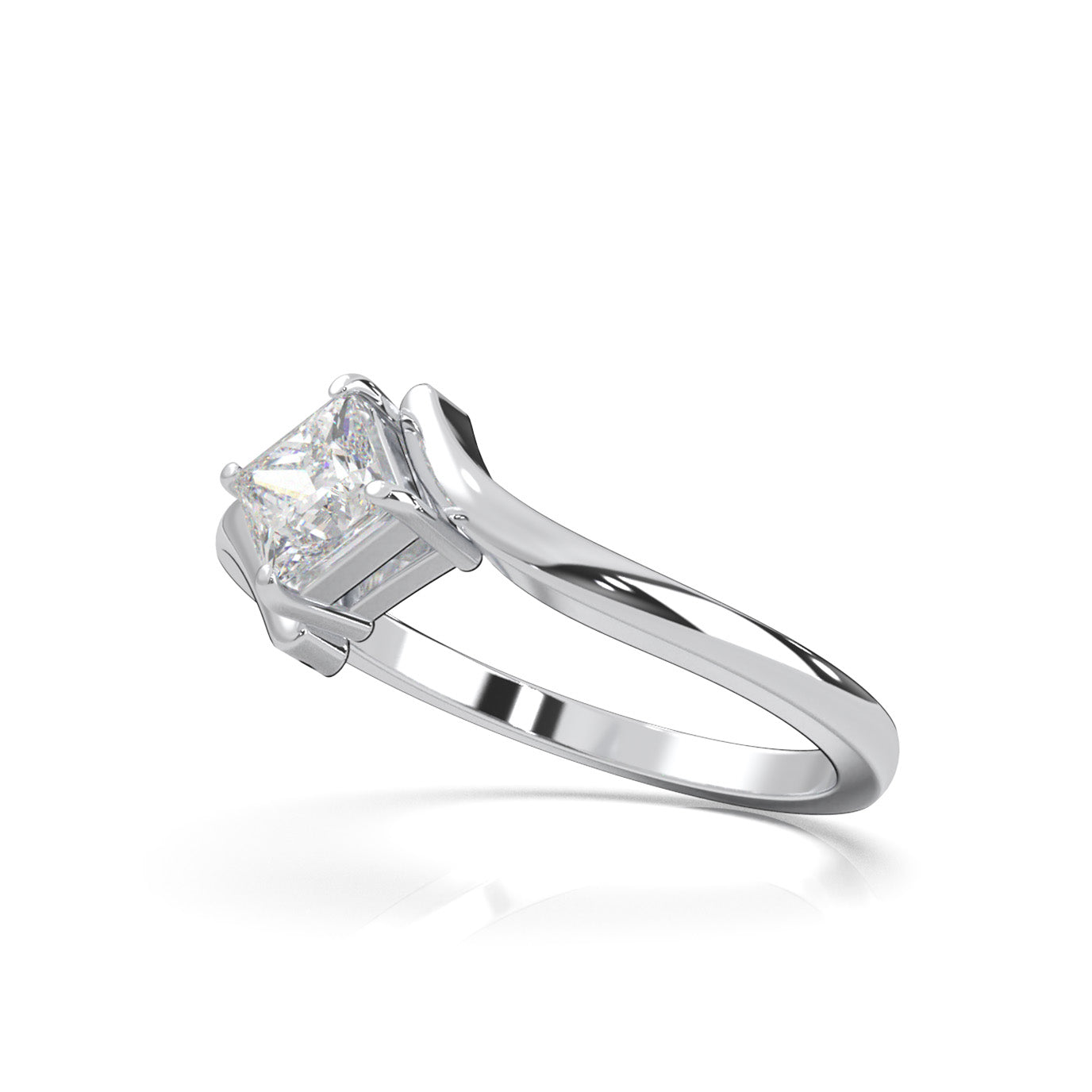 0.50 ct Moissanite Solitaire Rings in 14k White Gold