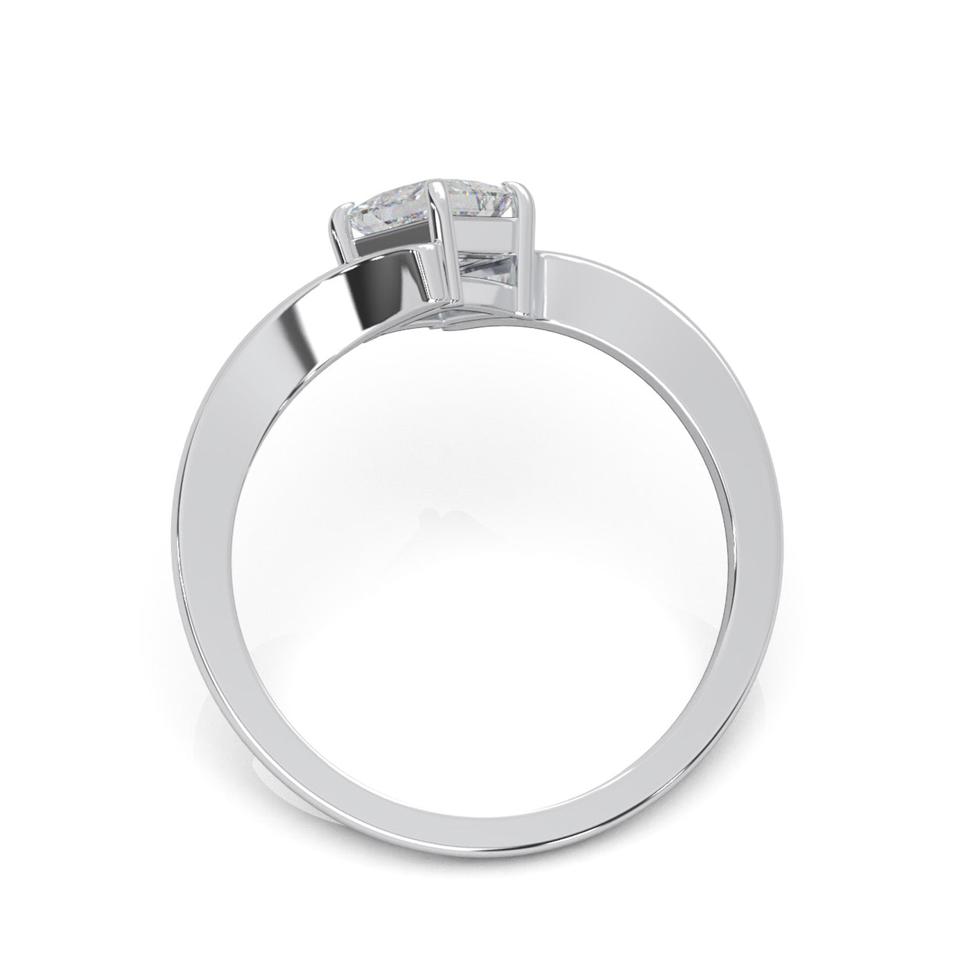 0.50 ct Moissanite Solitaire Rings in 14k White Gold