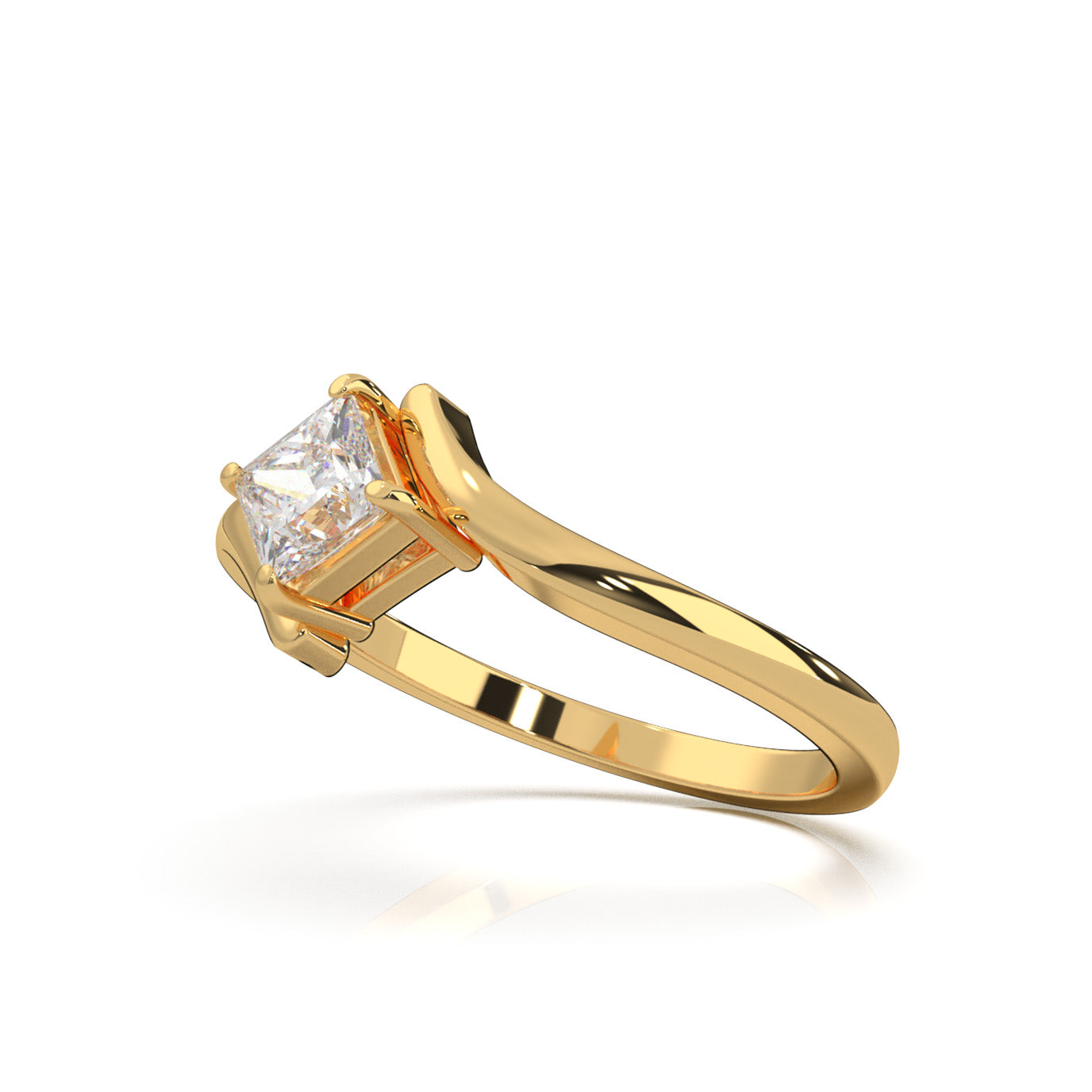 0.50 ct Natural Diamond Solitaire Rings in 10k Yellow Gold