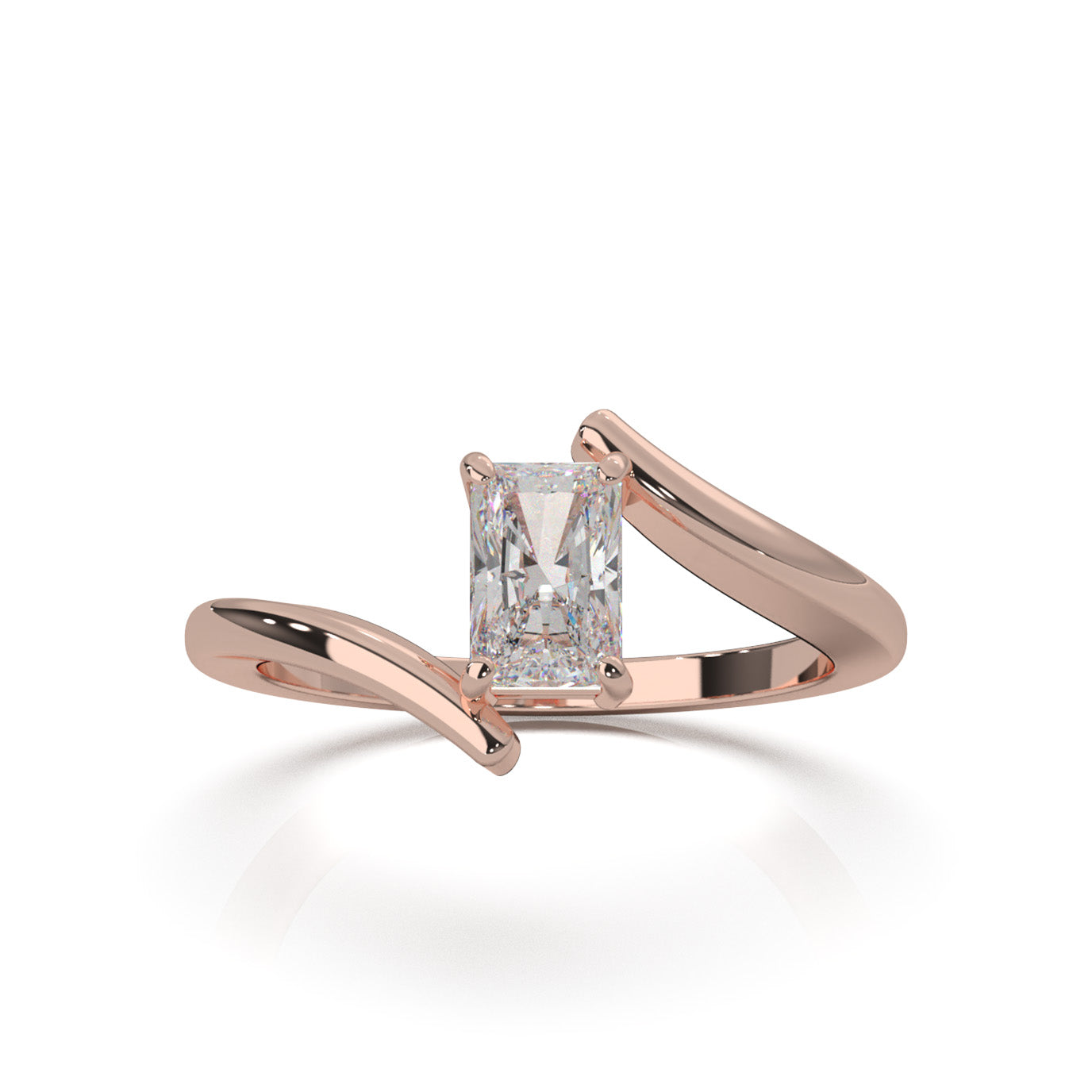 0.66 ct Moissanite Solitaire Rings in 14k Rose Gold