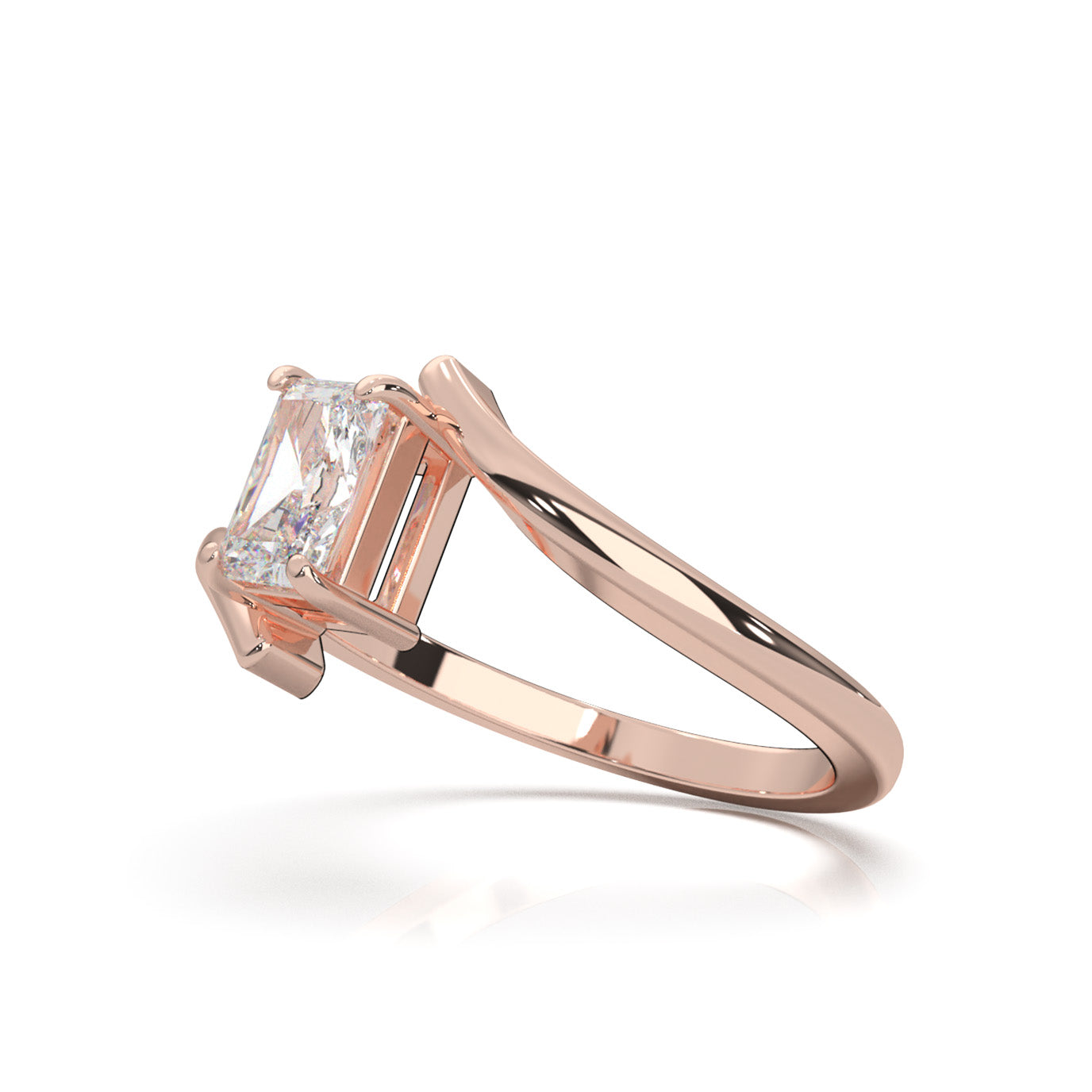 0.66 ct Moissanite Solitaire Rings in 14k Rose Gold