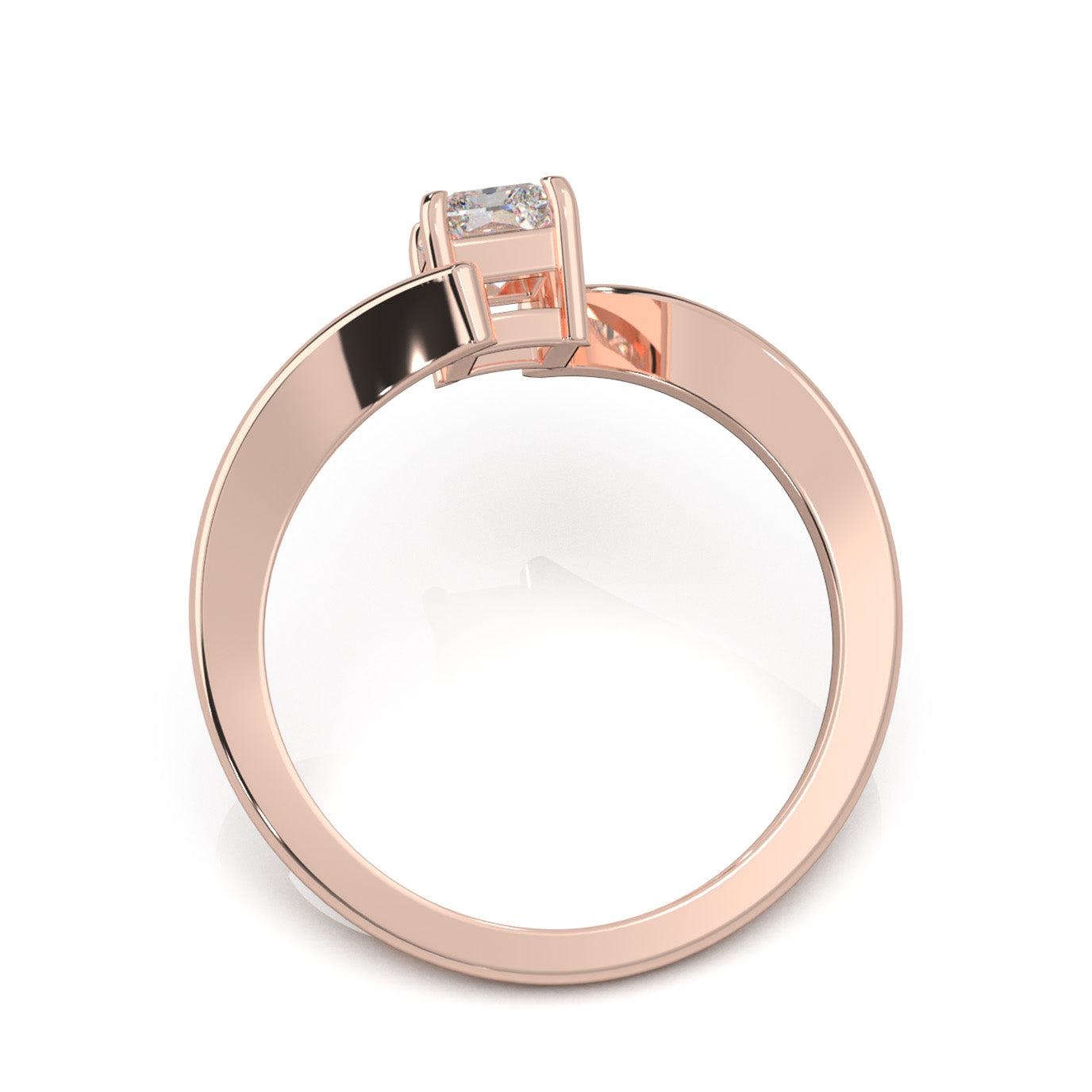 0.66 ct Natural Diamond Solitaire Rings in 10k Rose Gold