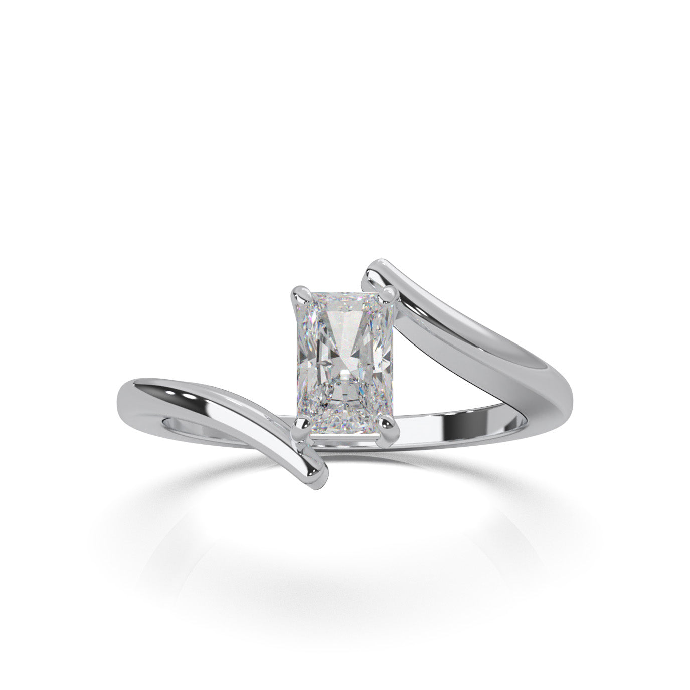 0.66 ct Natural Diamond Solitaire Rings in 14k White Gold