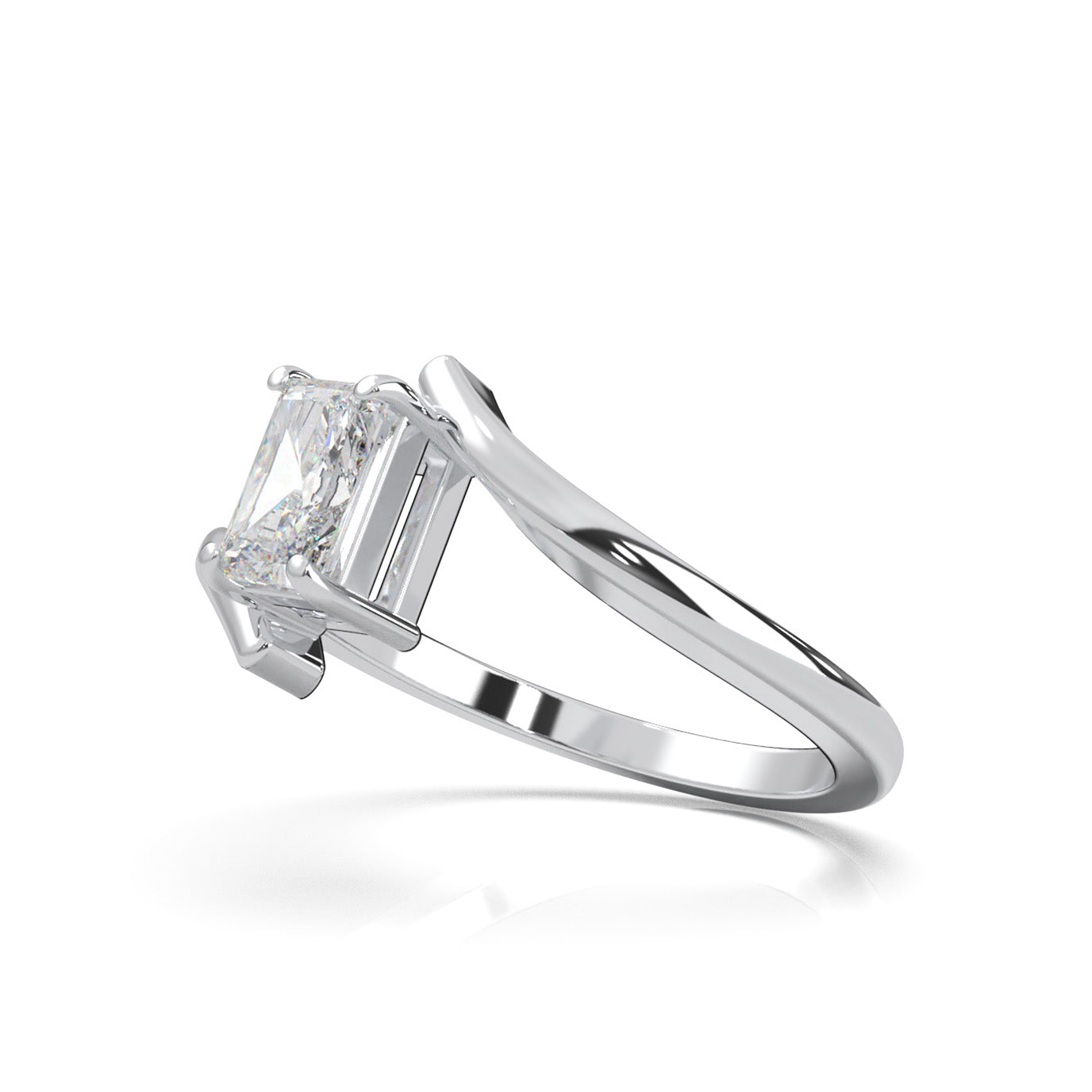 0.66 ct Moissanite Solitaire Rings in 10k White Gold