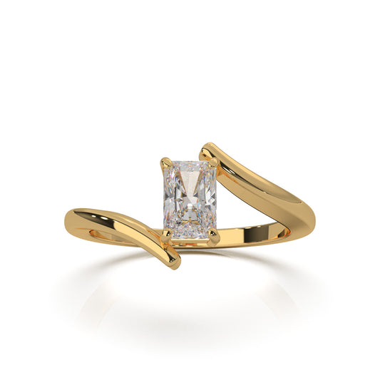 0.66 ct Moissanite Solitaire Rings in 14k Yellow Gold