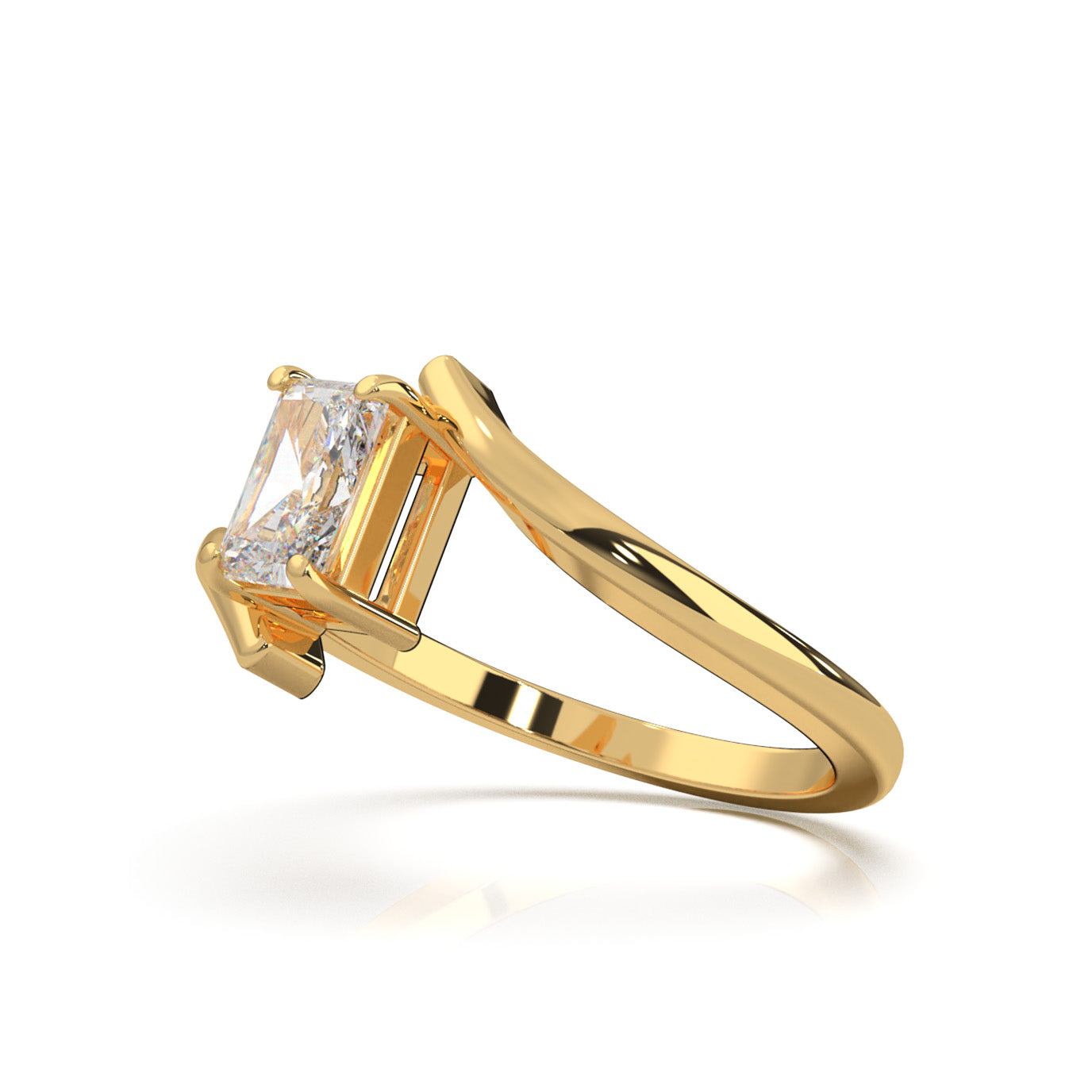 0.66 ct Moissanite Solitaire Rings in 14k Yellow Gold