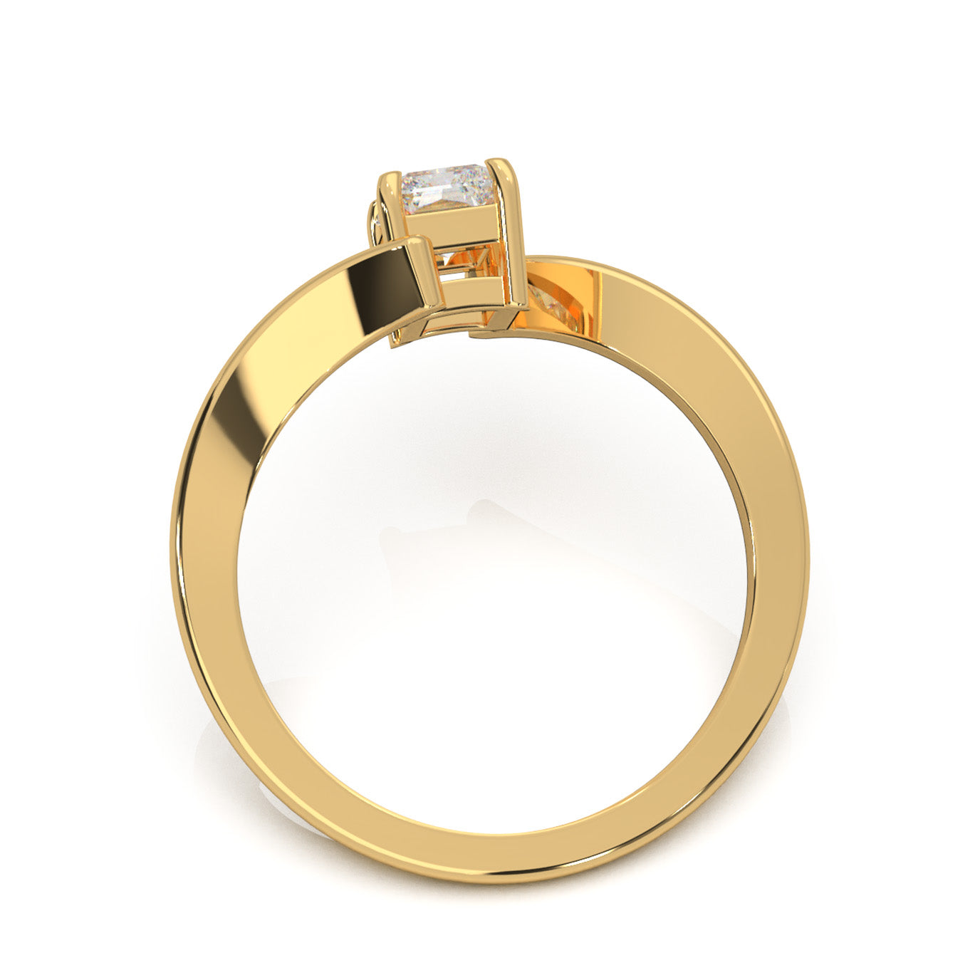 0.66 ct Moissanite Solitaire Rings in 14k Yellow Gold