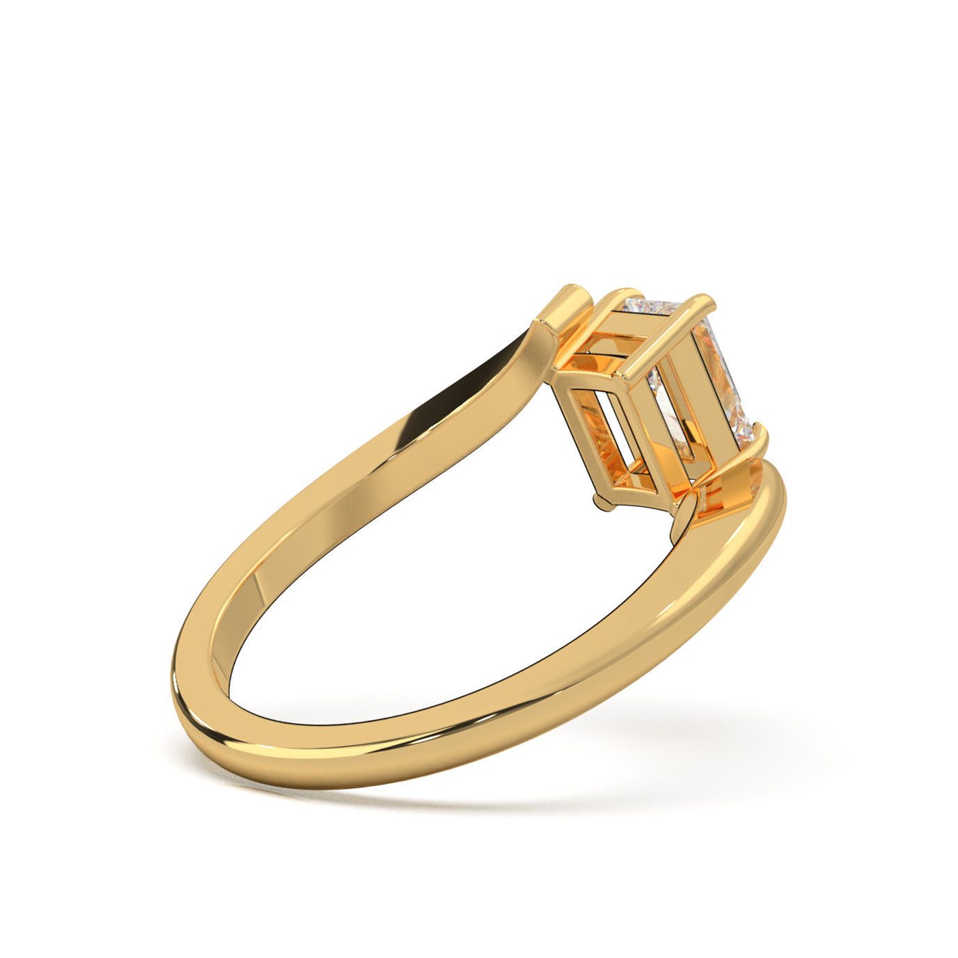 0.66 ct Moissanite Solitaire Rings in 14k Yellow Gold