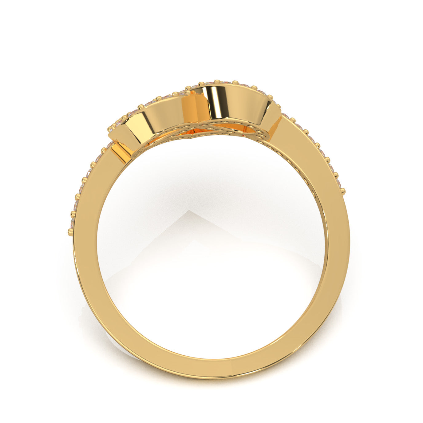 0.33 ct Moissanite Heart Rings in 14k Yellow Gold