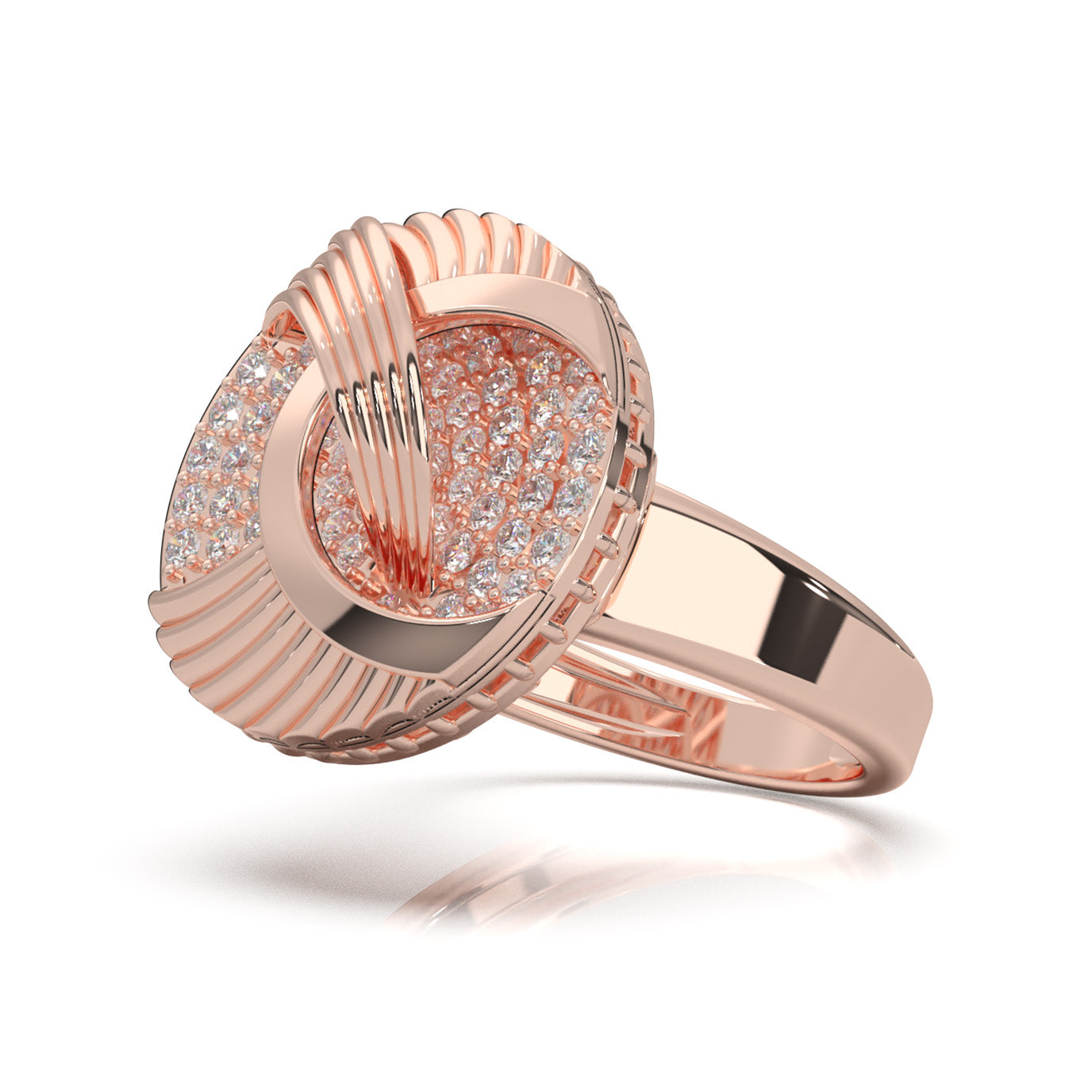 1.10 ct Moissanite Fancy Rings in 14k Rose Gold